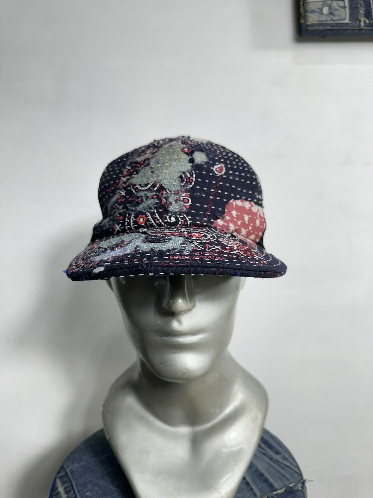 Handmade Custom Made Distressed Paisley Patchwork Boro Trucker hats Size ONE SIZE - 10 Thumbnail
