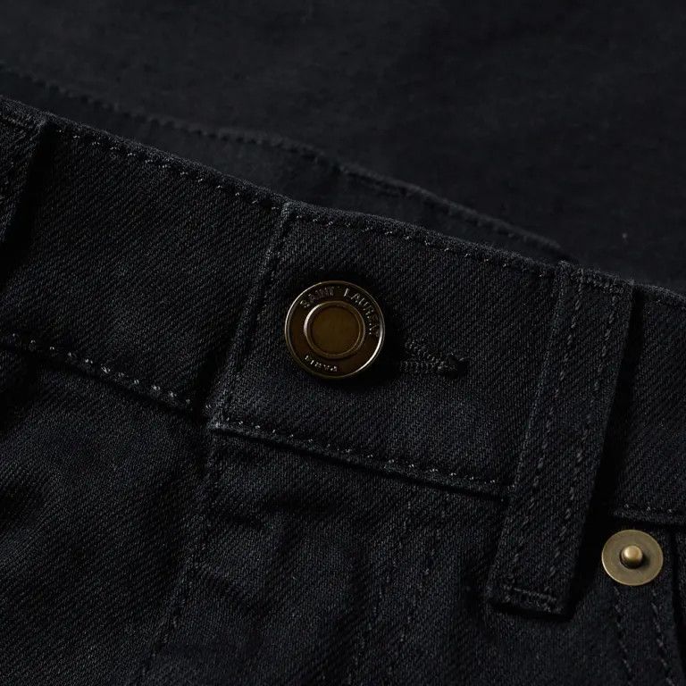 Saint Laurent Paris o1s1wg111124 Original Low Waisted Ripped Skinny Jean Black Size US 27 - 5 Thumbnail