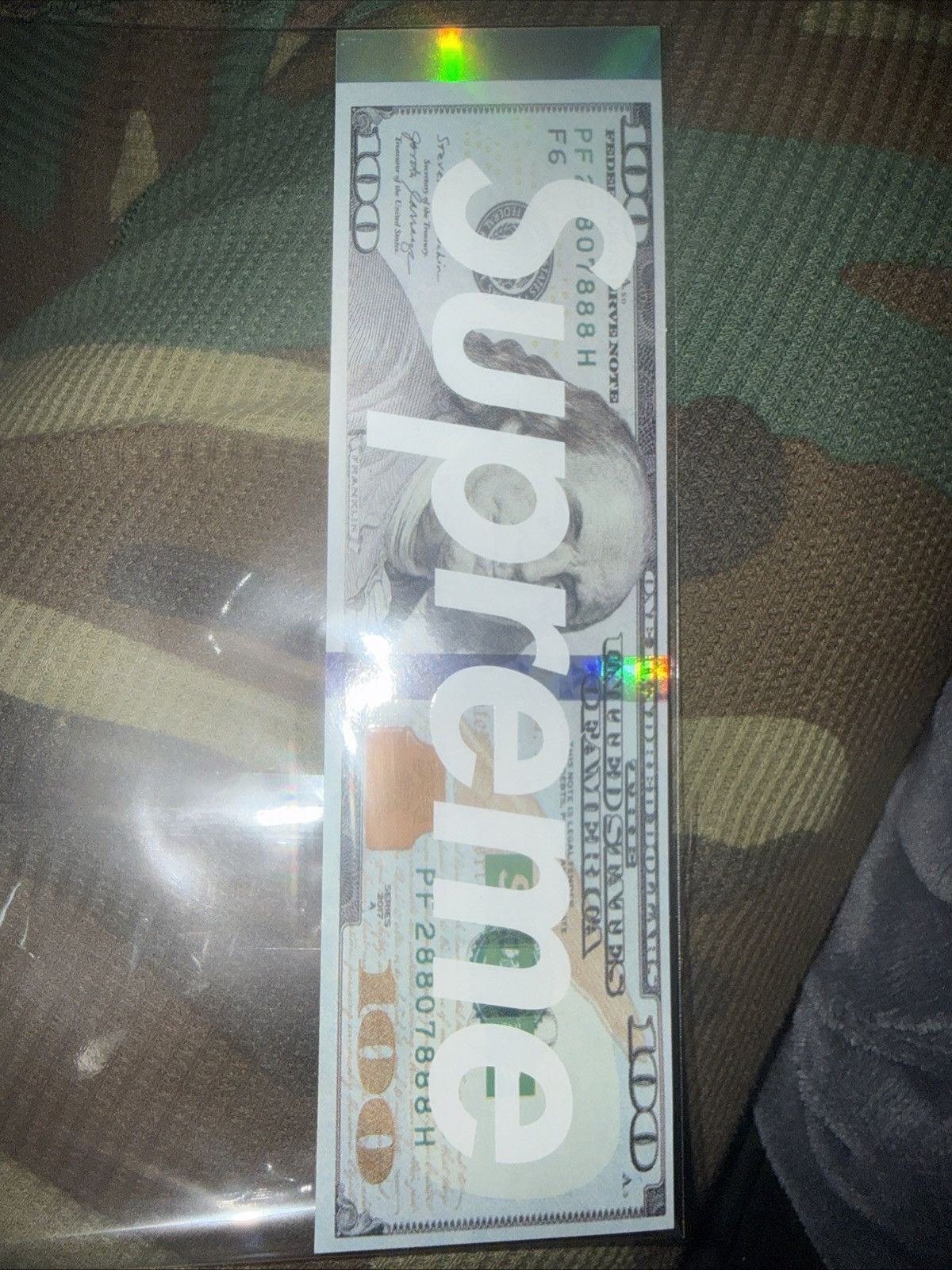 SupremeFW2025 BenjaminBoxLogo Sticker With Protective Sleeve