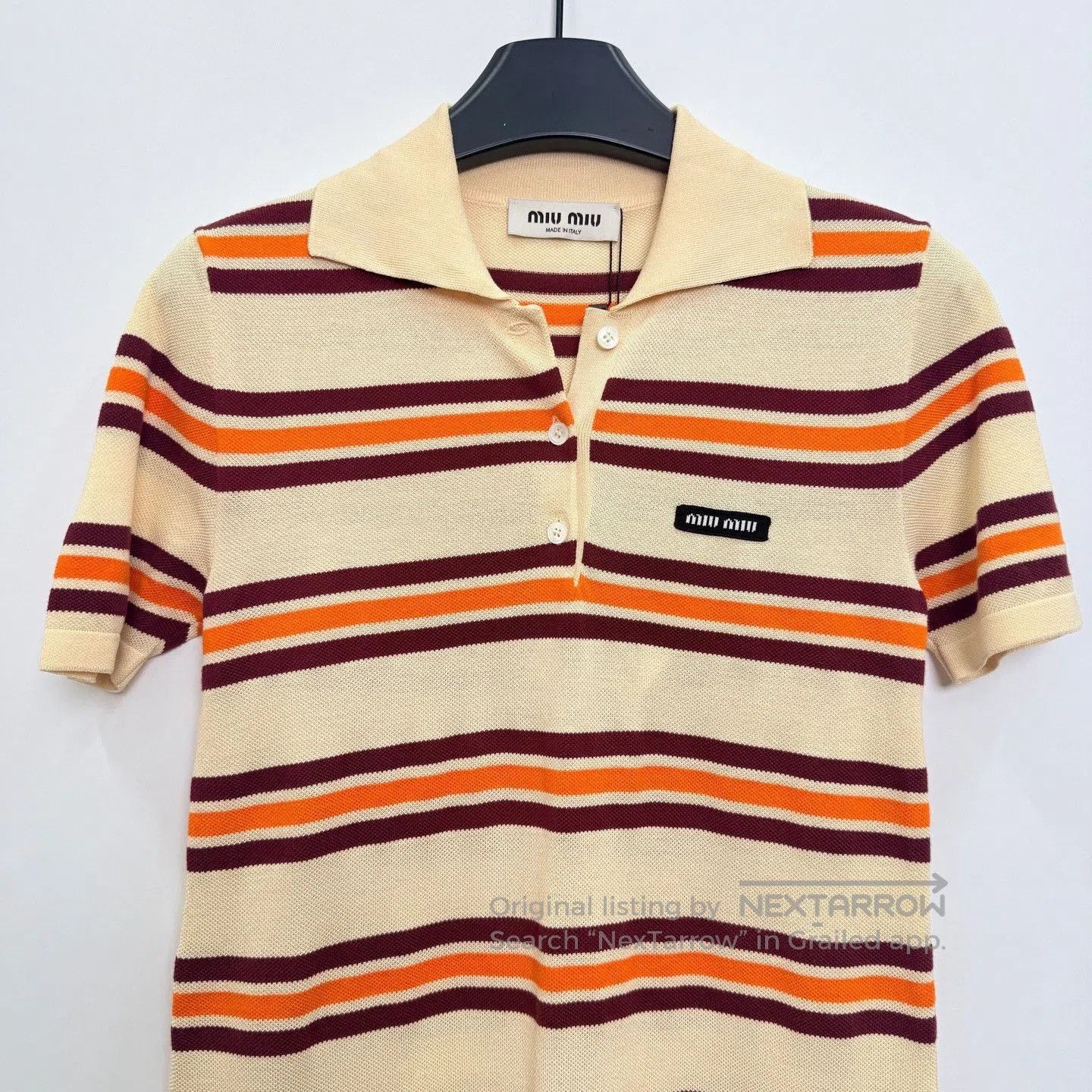 Miu Miu Miu Miu Striped Knit Polo Collar Dress. Size S / US 4 / IT 40 - 2 Thumbnail