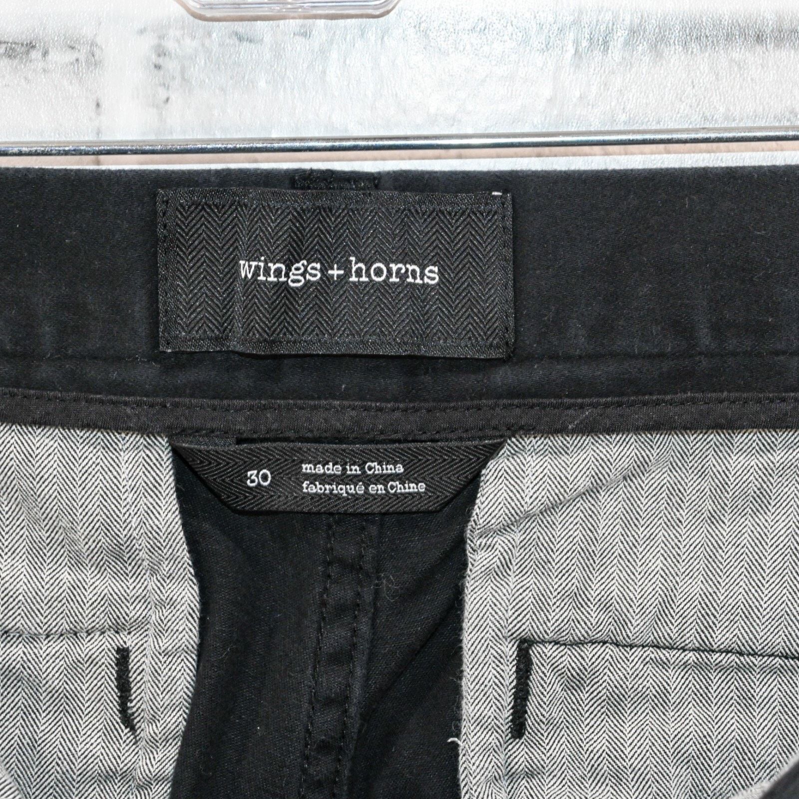 Wings + Horns Wings + Horns Men's black twill Chino Pants button fly Size US 30 / EU 46 - 4 Thumbnail