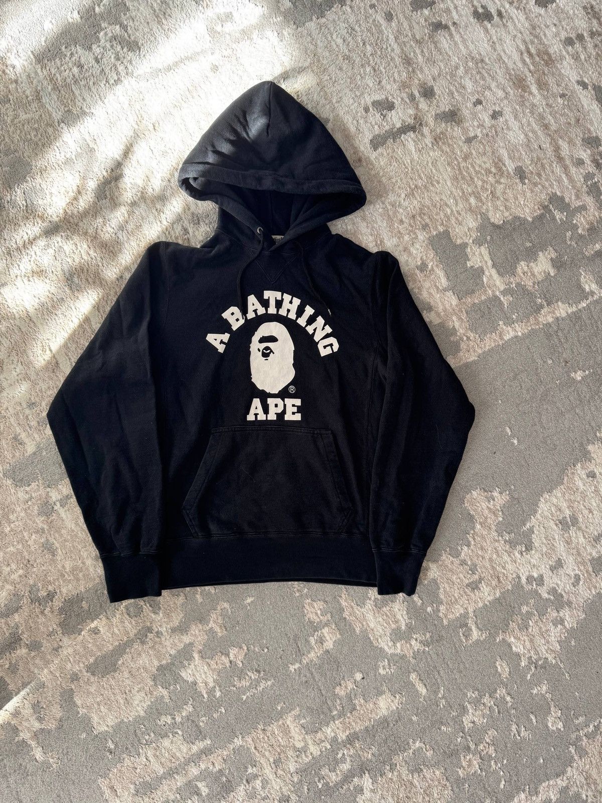 Black Bape College Logo Hoodie