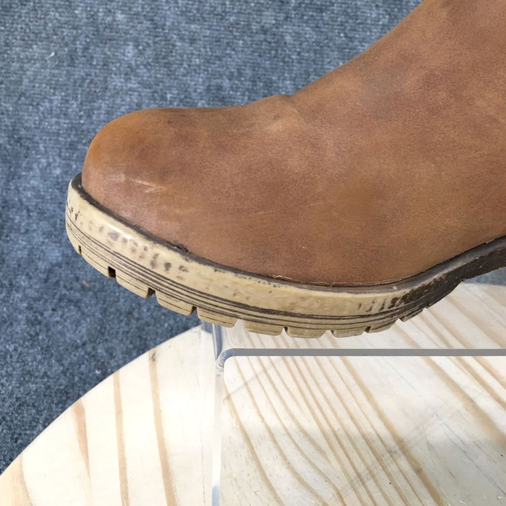 Vintage Maurices Boots Womens 8 M Chelsea Brown Leather Pull On Round Toe Block Heels Shoes Size US 8 / IT 38 - 3 Thumbnail