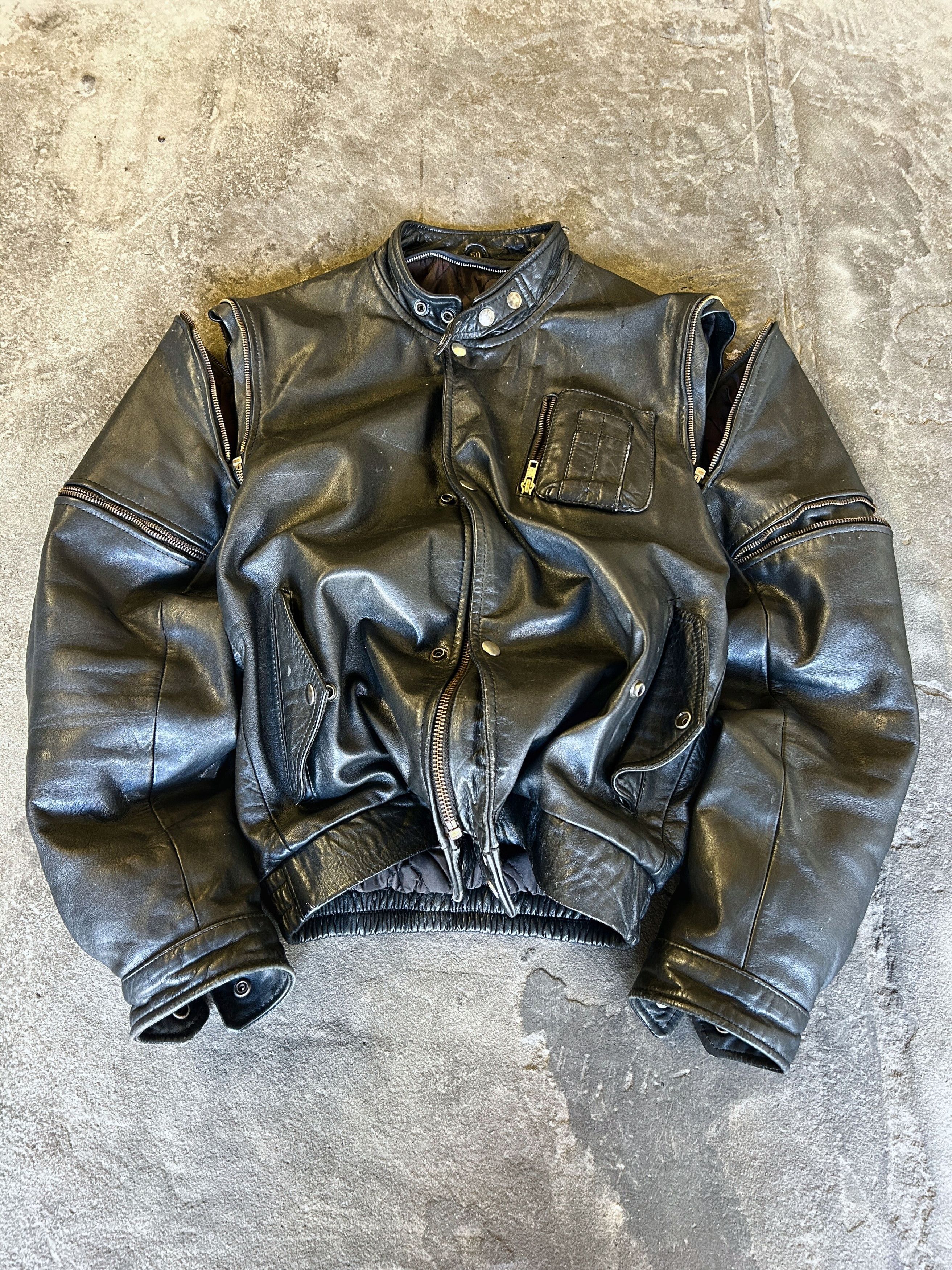 Japanese Brand Vintage Leather Cafe Racer Jacket Minimal Biker Style Size US M / EU 48-50 / 2 - 2 Thumbnail