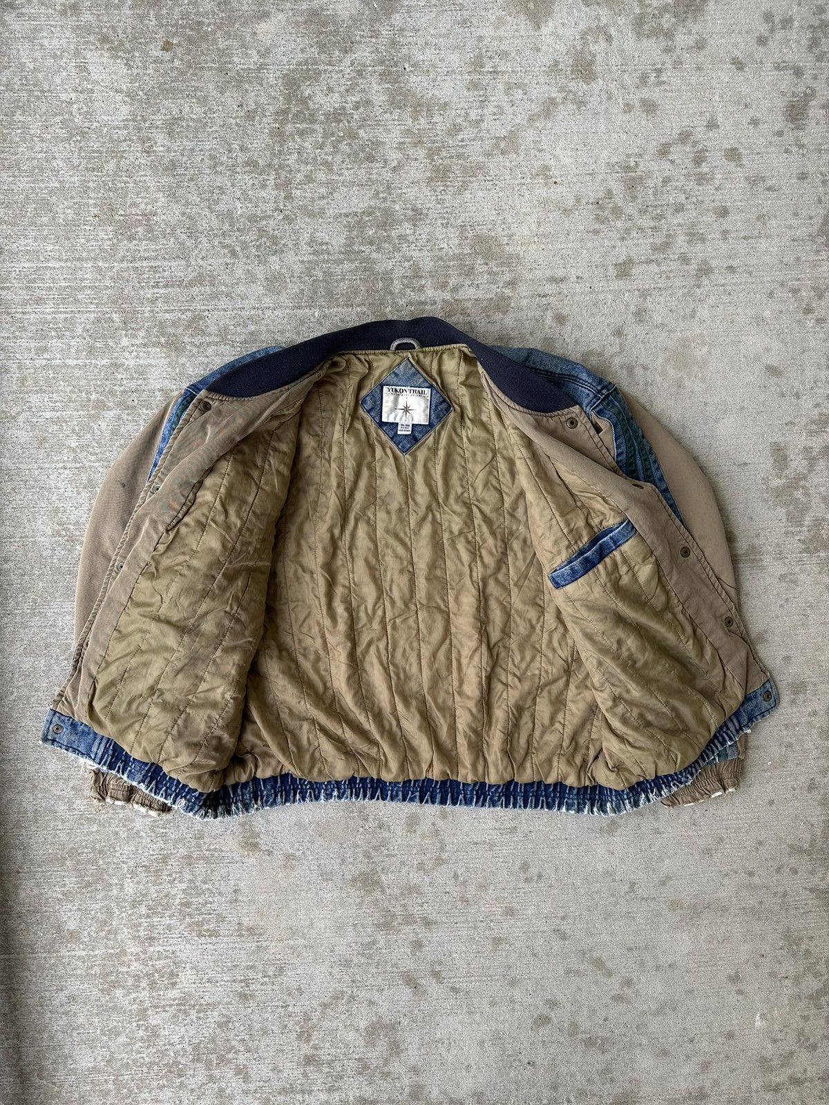 Vintage Distressed Denim Bomber Varsity Jacket Size US XL / EU 56 / 4 - 10 Thumbnail