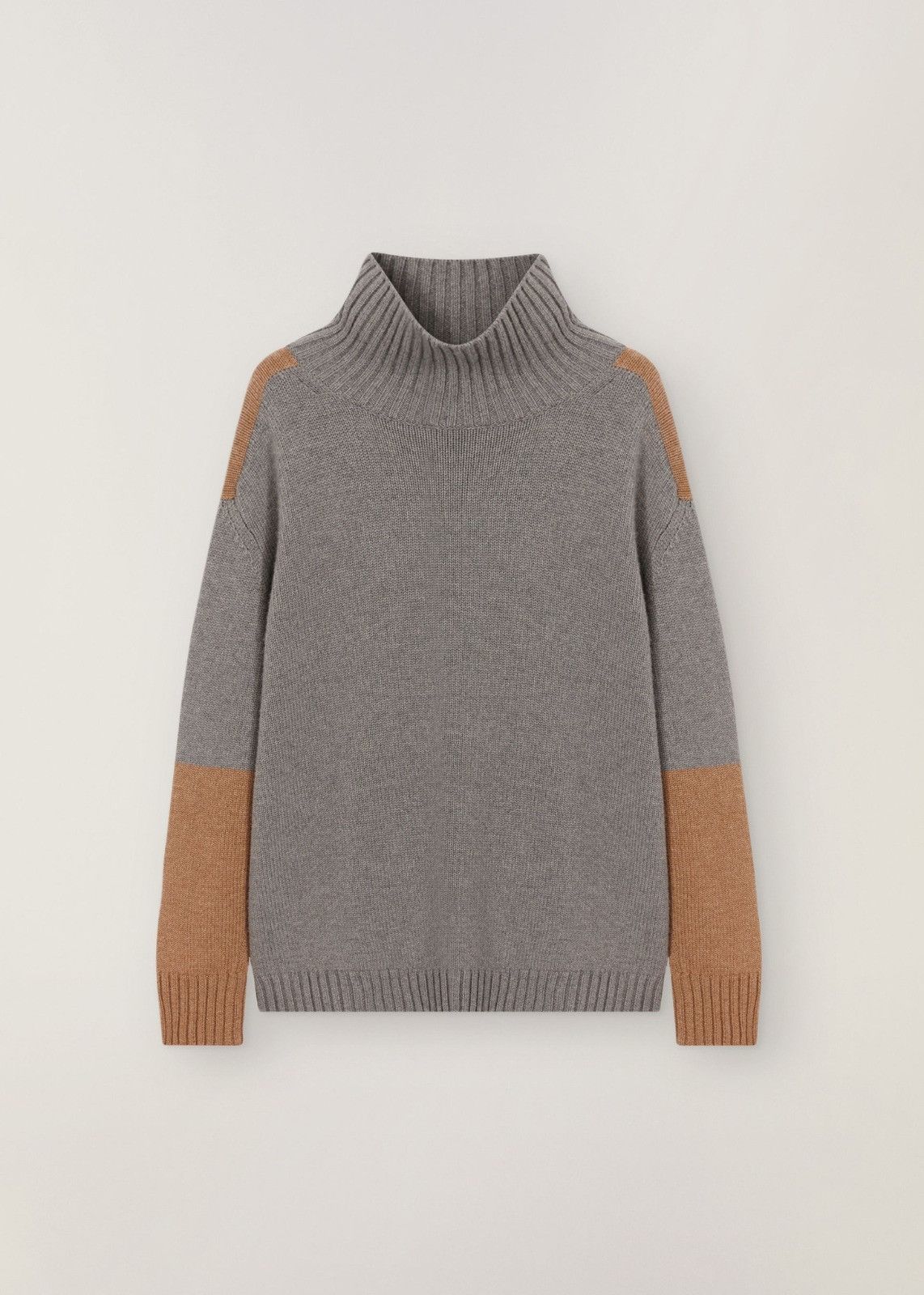 Loro Piana o1srvl11e0125 Grassmoor Turtleneck Sweater in Grey & Brown Size S / US 4 / IT 40 - 1 Thumbnail