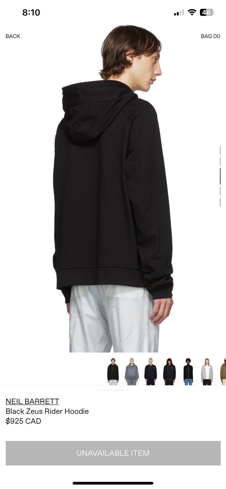 Neil Barrett Black Zeus Rider Hoodie - Neil Barrett Size US M / EU 48-50 / 2 - 14 Thumbnail