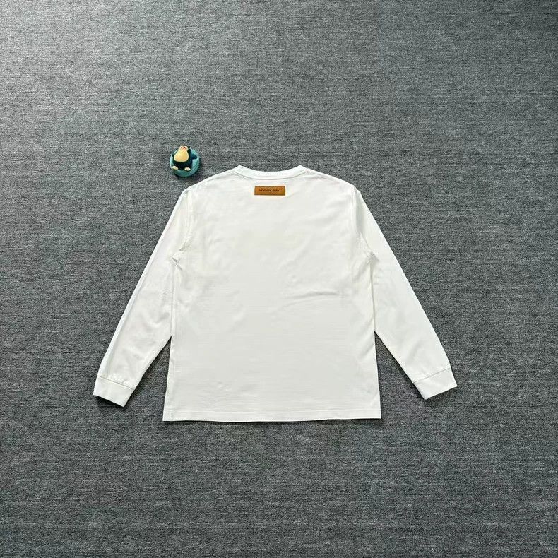 Louis Vuitton LV Long Sleeve White Logo T -2505 Size US M / EU 48-50 / 2 - 2 Thumbnail