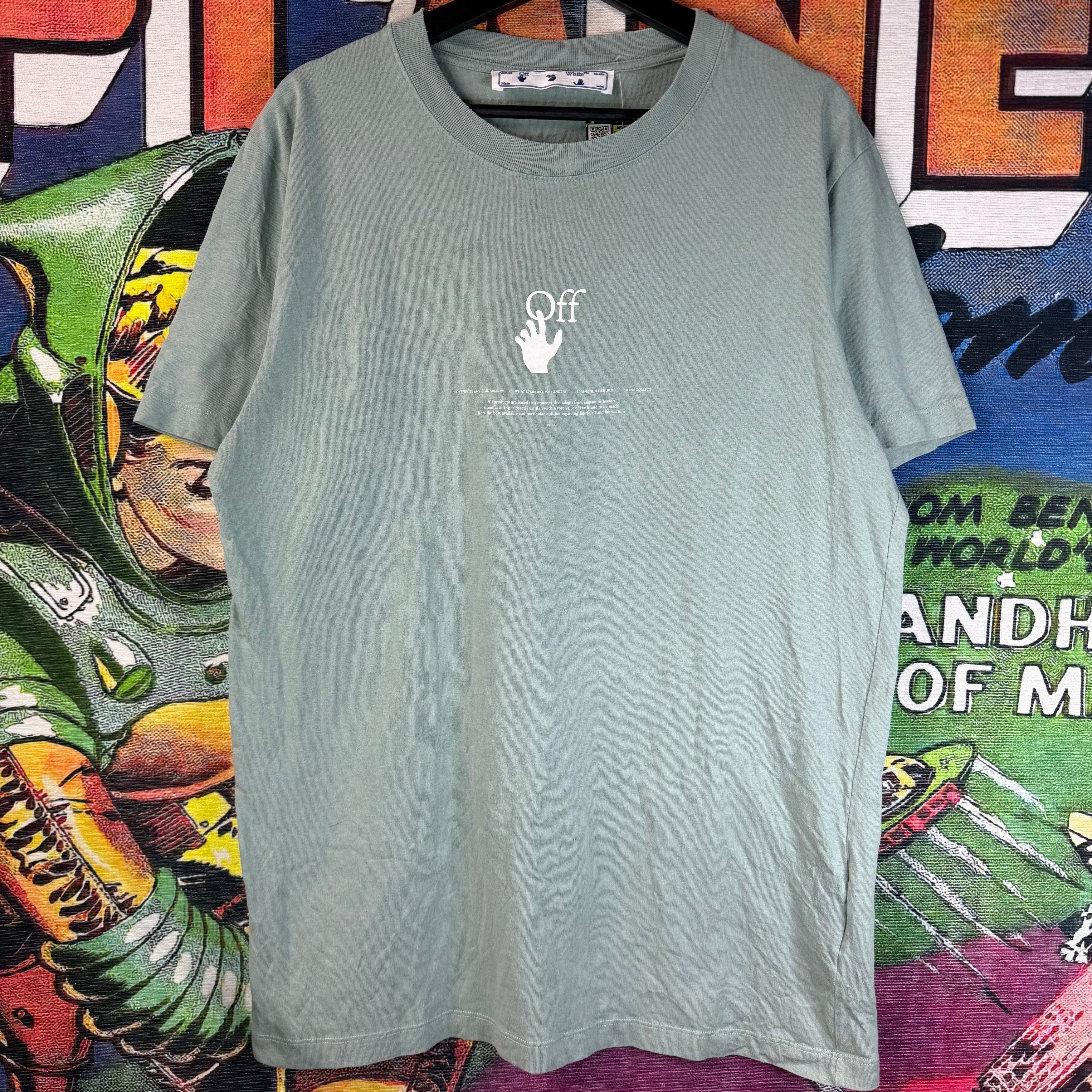 Off-White Off-White Graff Jade Green Tee Size Large Size US L / EU 52-54 / 3 - 2 Thumbnail