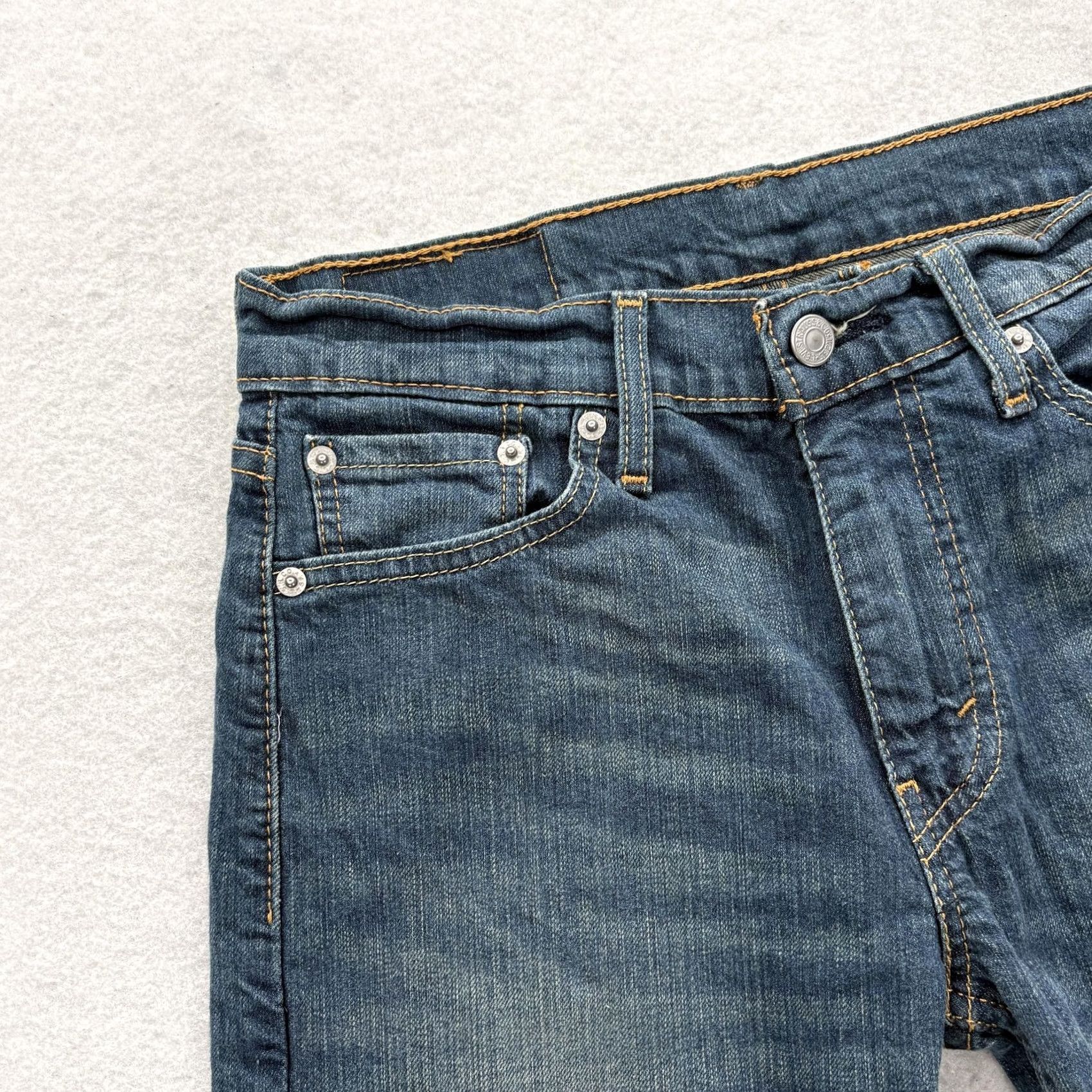 Levi's Levis 513 Jeans Mens 28x30 Blue Medium Wash Slim Straight Stretch Denim Pants Size US 28 / EU 44 - 3 Thumbnail