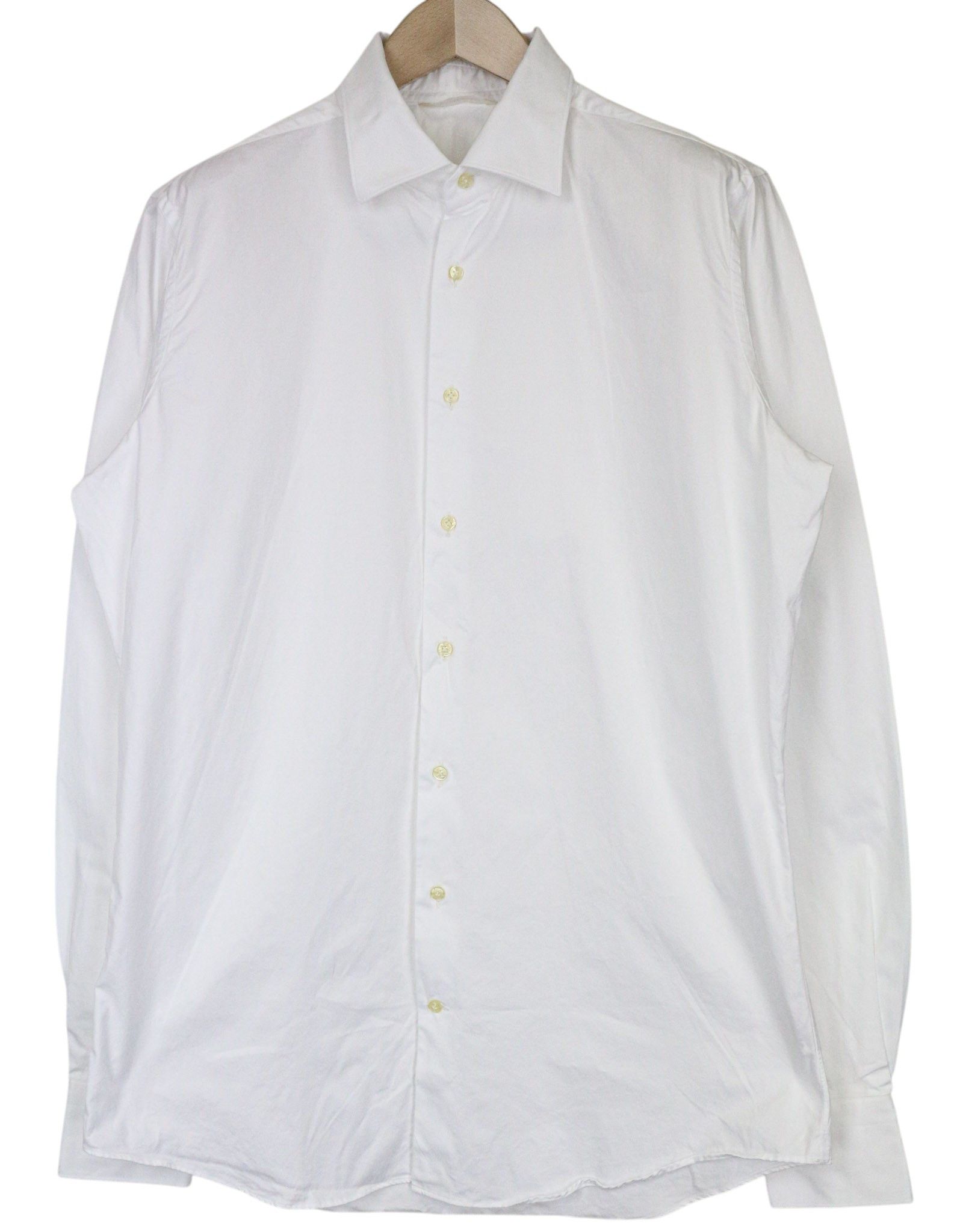 Suitsupply ~L Extra Slim White Cotton Twill Shirt 79346 Size US L / EU 52-54 / 3 - 9 Thumbnail