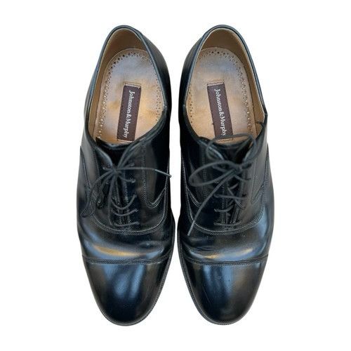 Johnston & Murphy Exquisite Johnston & Murphy Crown Black Leather Oxford Sz 8. Size US 8.5 / EU 41-42 - 4 Thumbnail