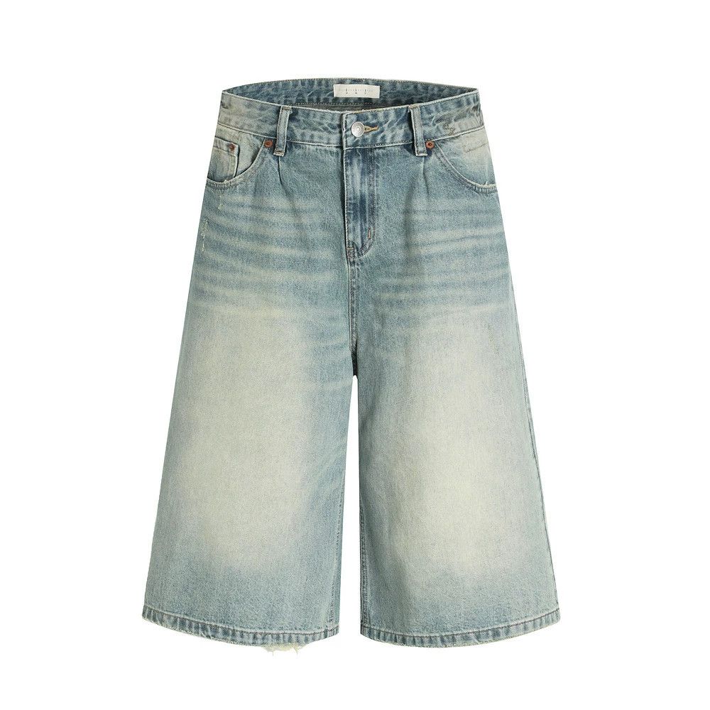 Japanese Brand × Jean Vintage distressed men's loose casual washed denim shorts Size US 32 / EU 48 - 1 Thumbnail