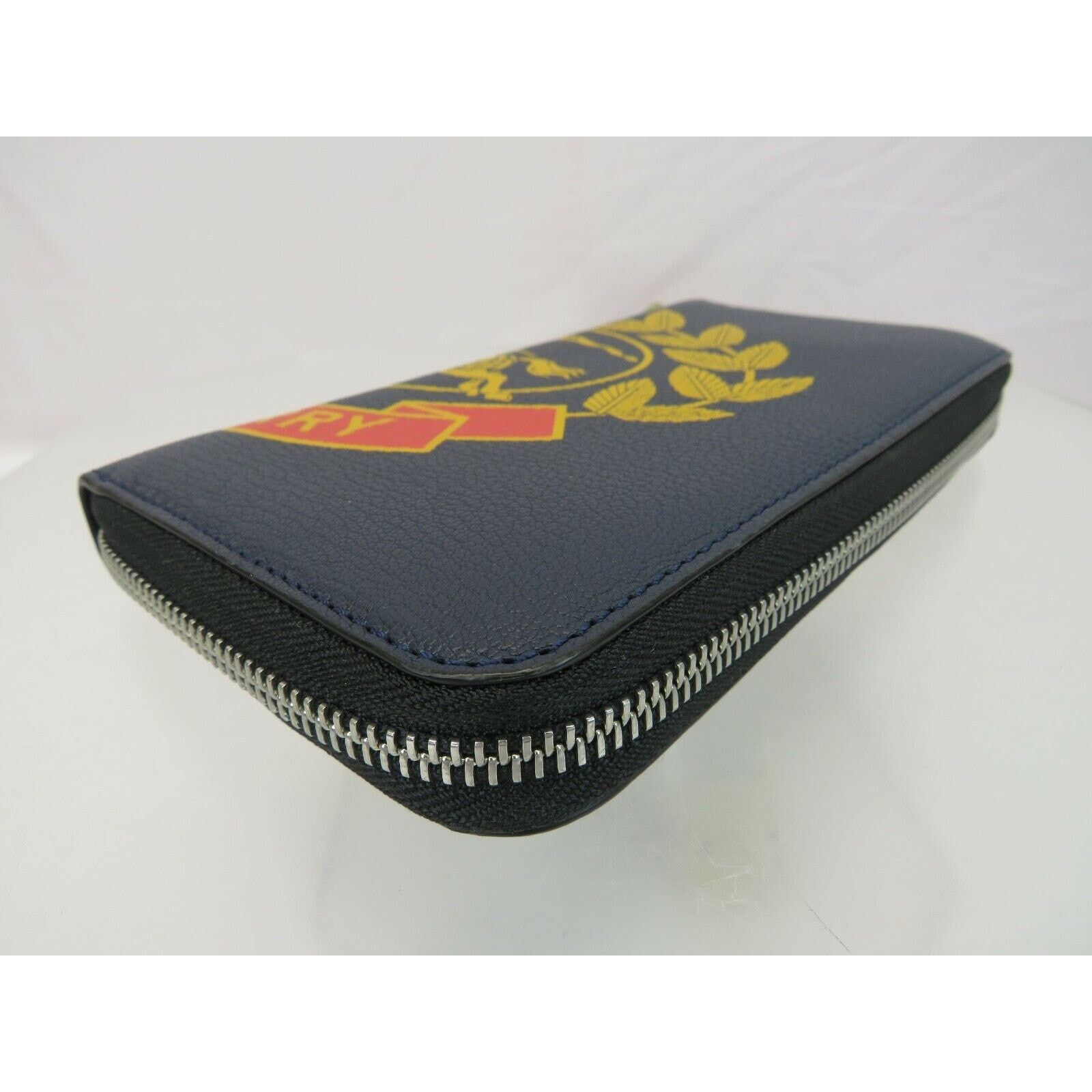 Burberry BURBERRY STORM BLUE LEATHER CREST LOGO CONTINENTAL WALLET Size ONE SIZE - 8 Thumbnail