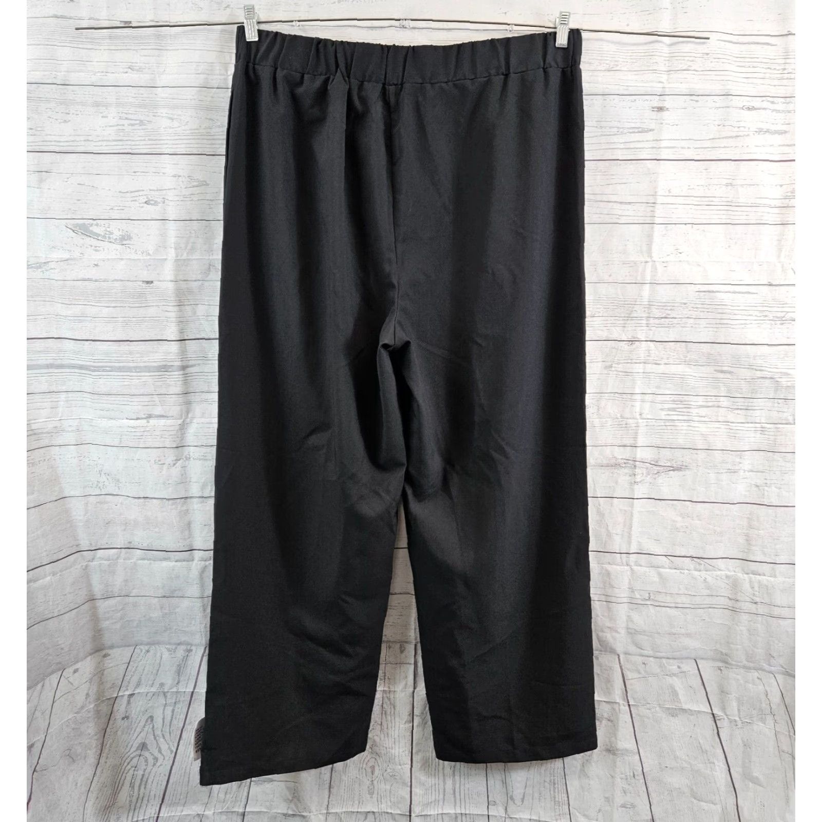 Asos ASOS Design Womens Wide Leg Pants 16 Tall Black Pull On High Rise Dress Pants Studio Womens Size 38" / US 16 / IT 52 - 3 Thumbnail