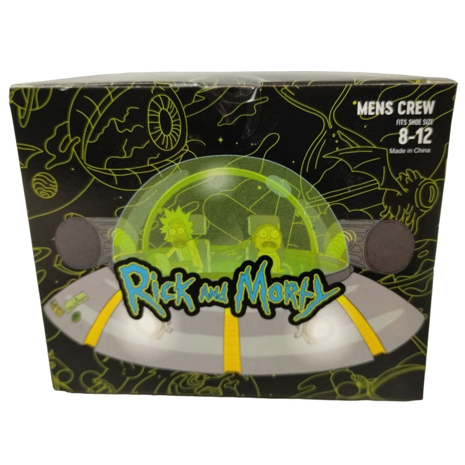 Designer Adult Swim Rick and Morty 3 Pack Mens Crew Socks Size 10-13 Size ONE SIZE - 2 Thumbnail