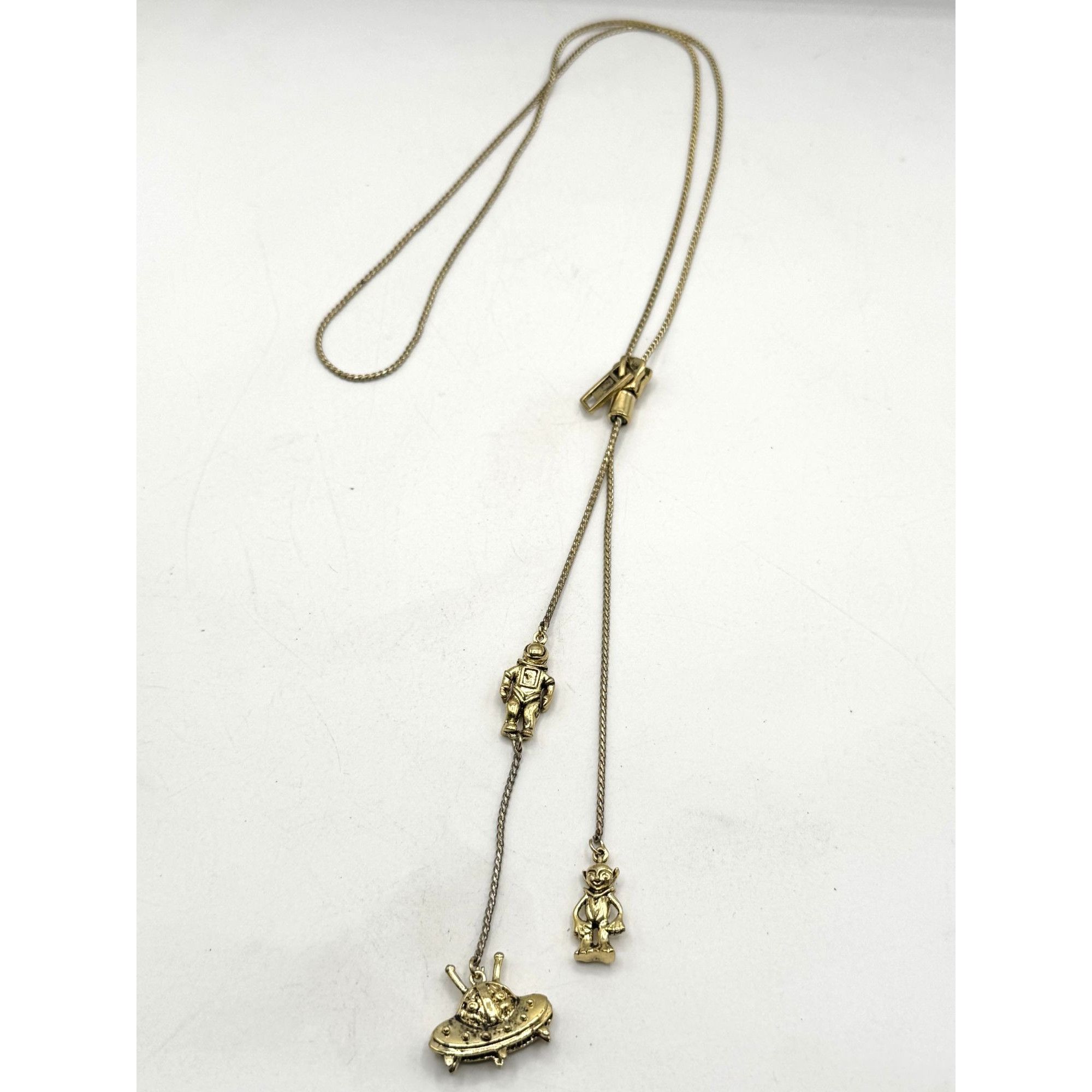Other Gold Zipper Alien Tassel Charm Necklace Size ONE SIZE - 1 Thumbnail