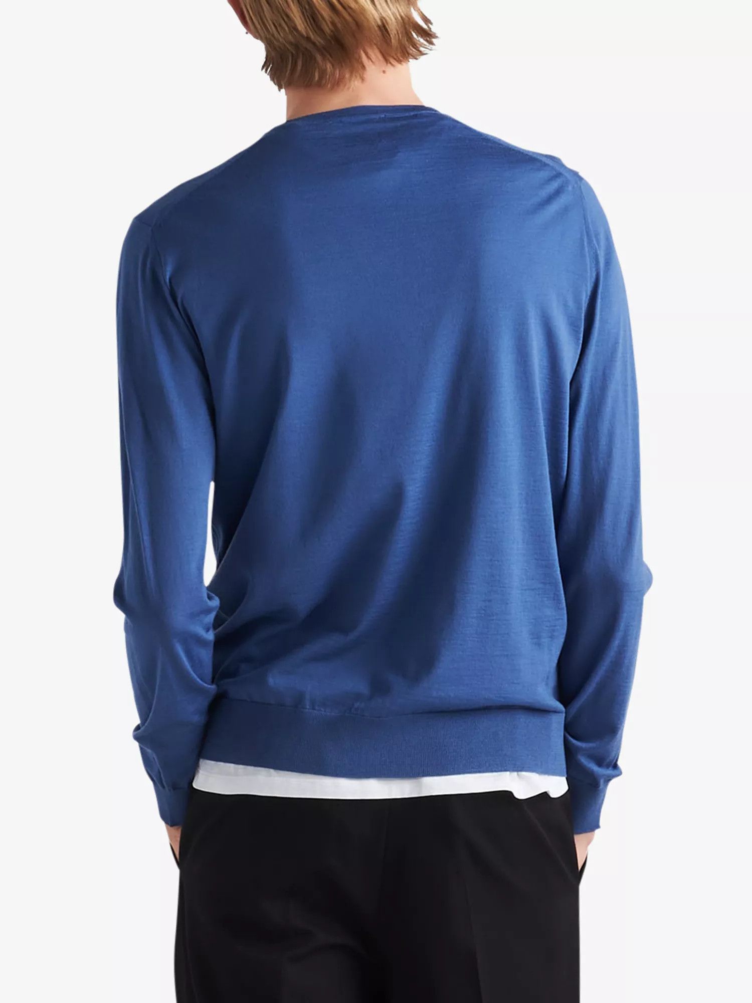 Prada o1bcso1str1025 Crewneck Regular-Fit Wool Jumper in Blue Size US L / EU 52-54 / 3 - 4 Thumbnail