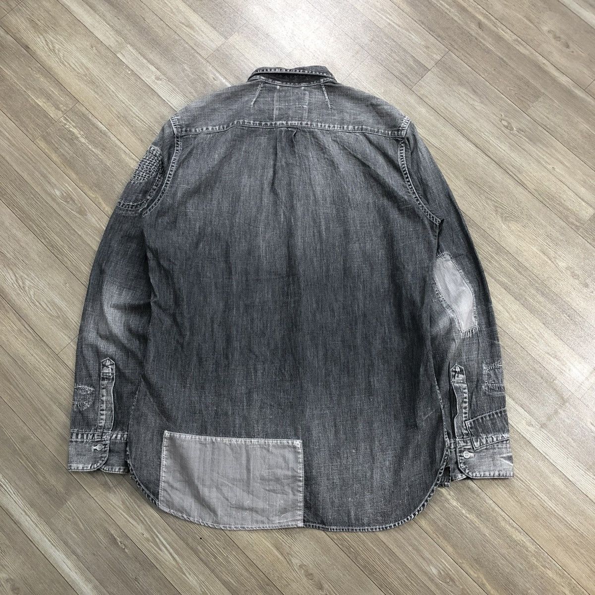 Japanese Brand × Maison MIHARA YASUHIRO Vintage Miharayasuhiro Sashiko Patchworks Washed Denim Shirt Size US L / EU 52-54 / 3 - 19 Thumbnail