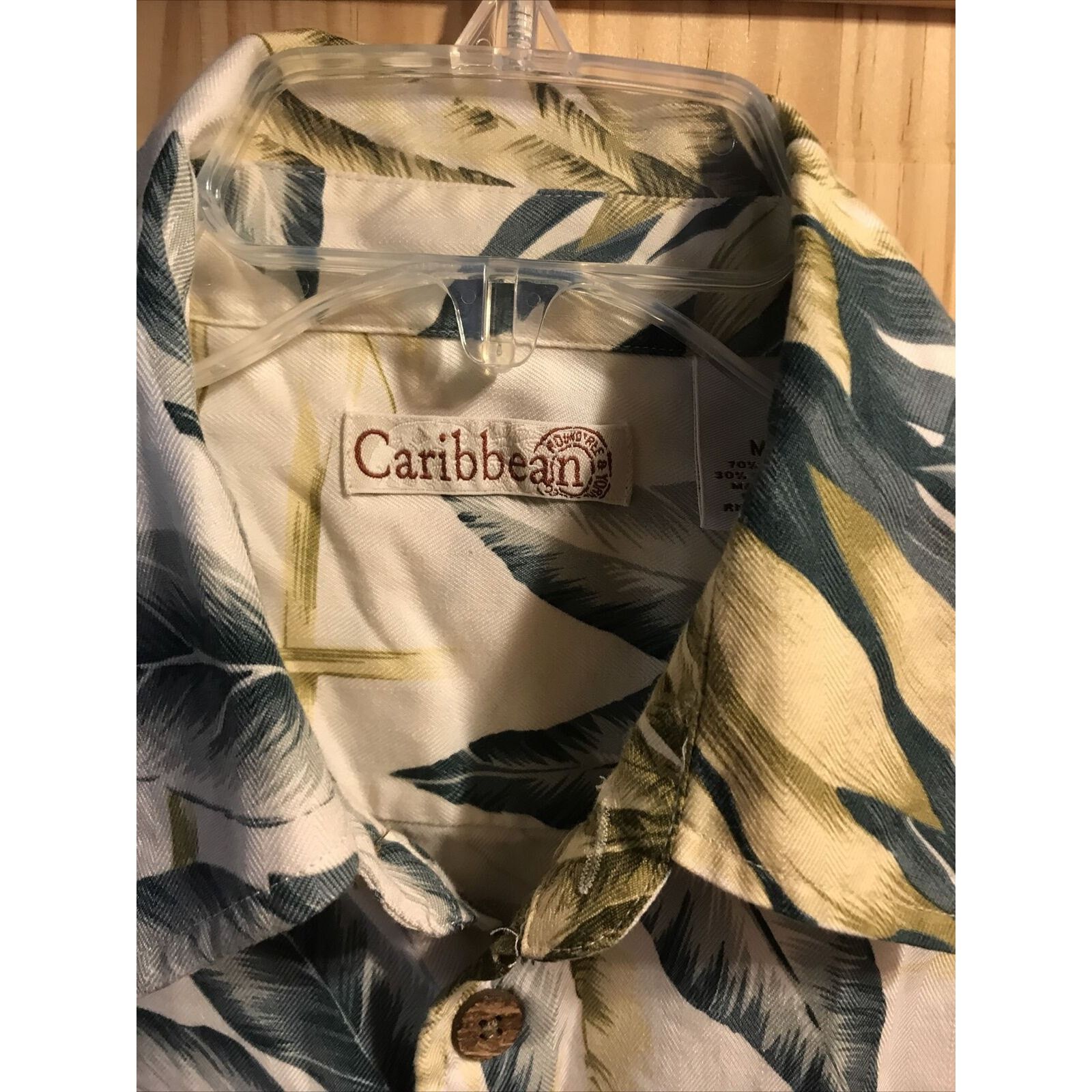 Caribbean Caribbean Men’s M Floral SS Button Silk Blend Hawaiian Shirt Size US M / EU 48-50 / 2 - 3 Thumbnail
