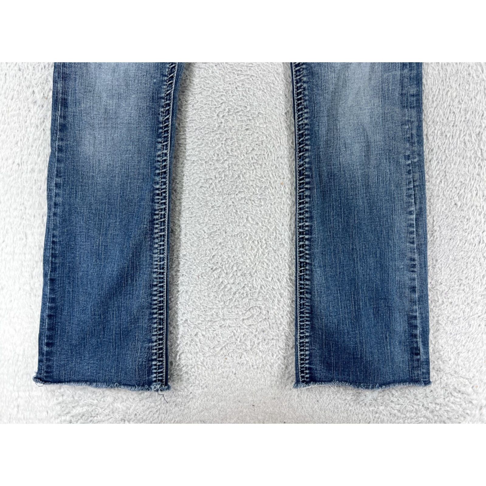 Vintage Lola Jeans Jeans Womens 26 Blue Denim Bootcut Adele KCB Low Rise Raw Hem Distressed 5-Pocket Style Cowboy Southwestern Designer Mens? Size 26" / US 2 / IT 38 - 6 Thumbnail