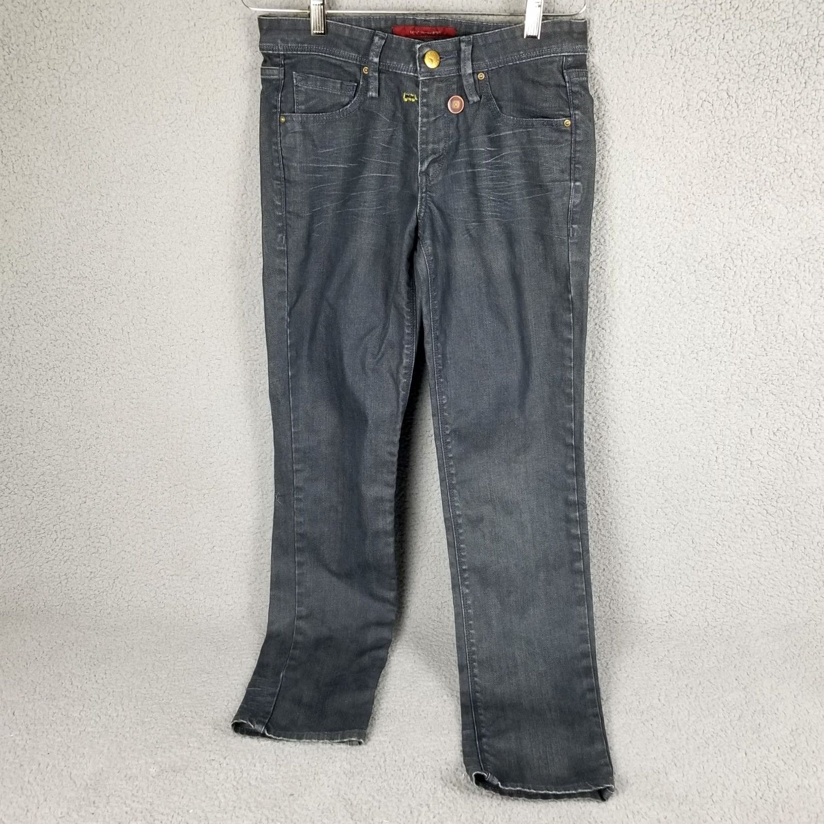Levi's Levi's 503 Slim Skinny Jeans Black Stretch Grunge Womens Denim Medium Wash Cotton Blend 29X31 Capri? (This line is incomplete and not compliant) Size 29" - 2 Thumbnail