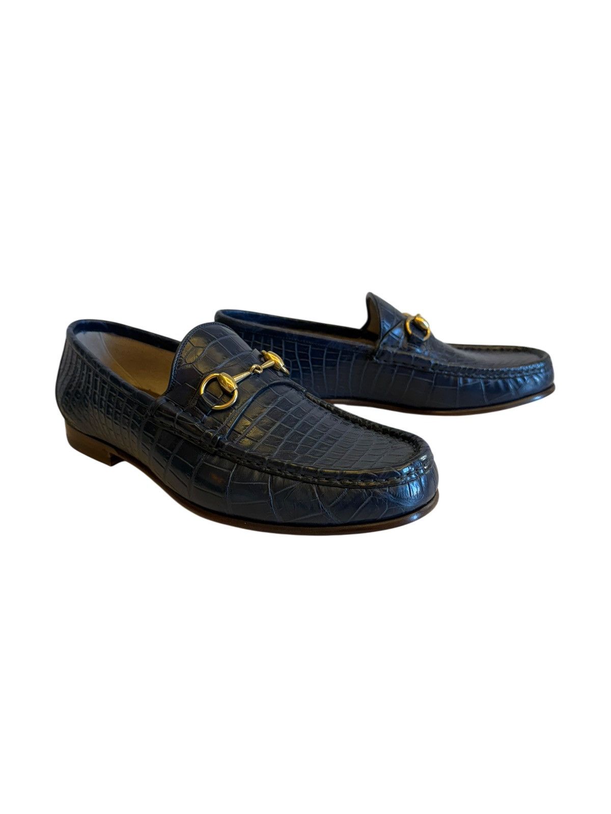 Gucci Gucci 1953 Horsebit Crocodile Loafers in Blue Size US 10 / EU 43 - 3 Thumbnail