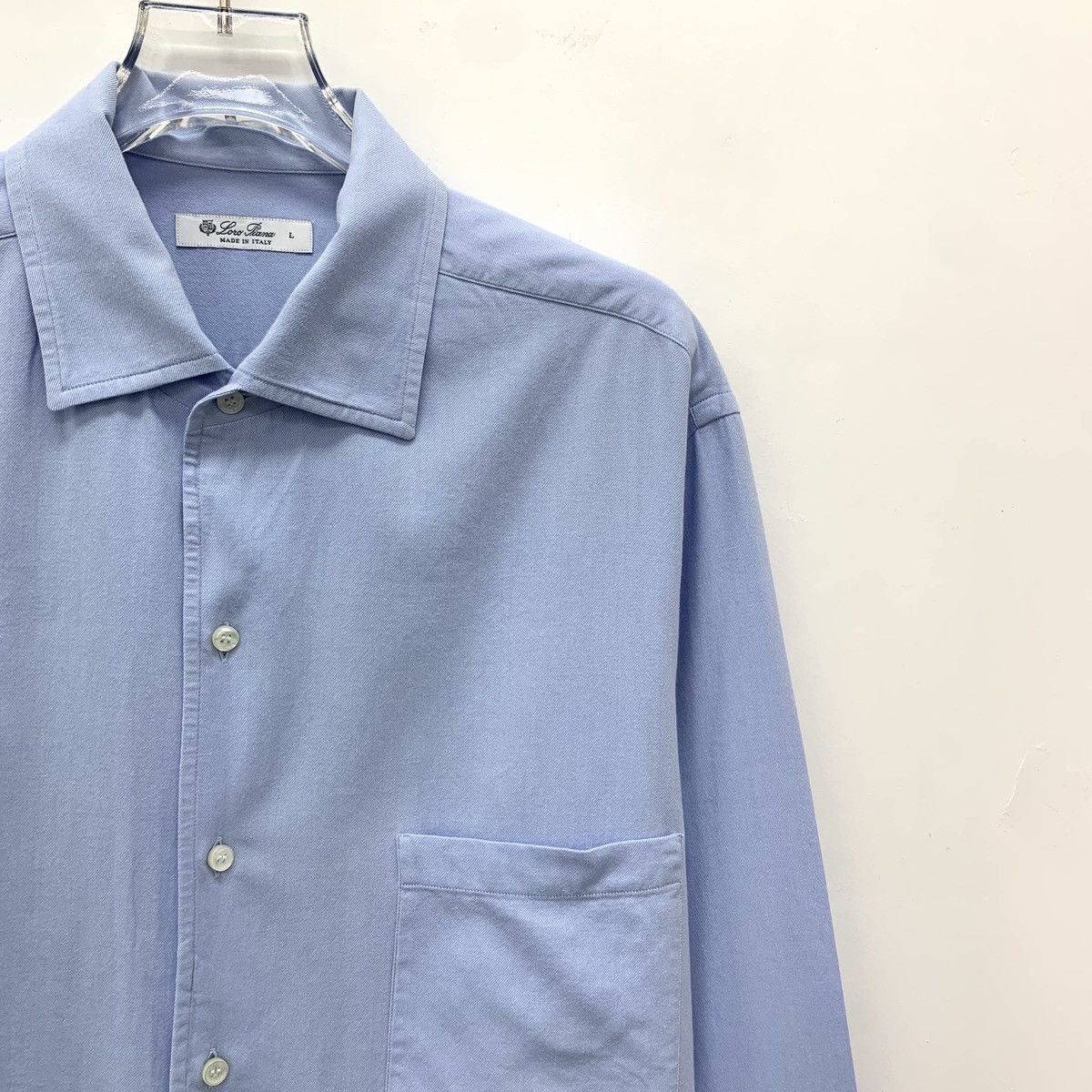Loro Piana Loro Piana Andre Sky Blue Long Sleeve Shirt K26WX Size US L / EU 52-54 / 3 - 3 Thumbnail