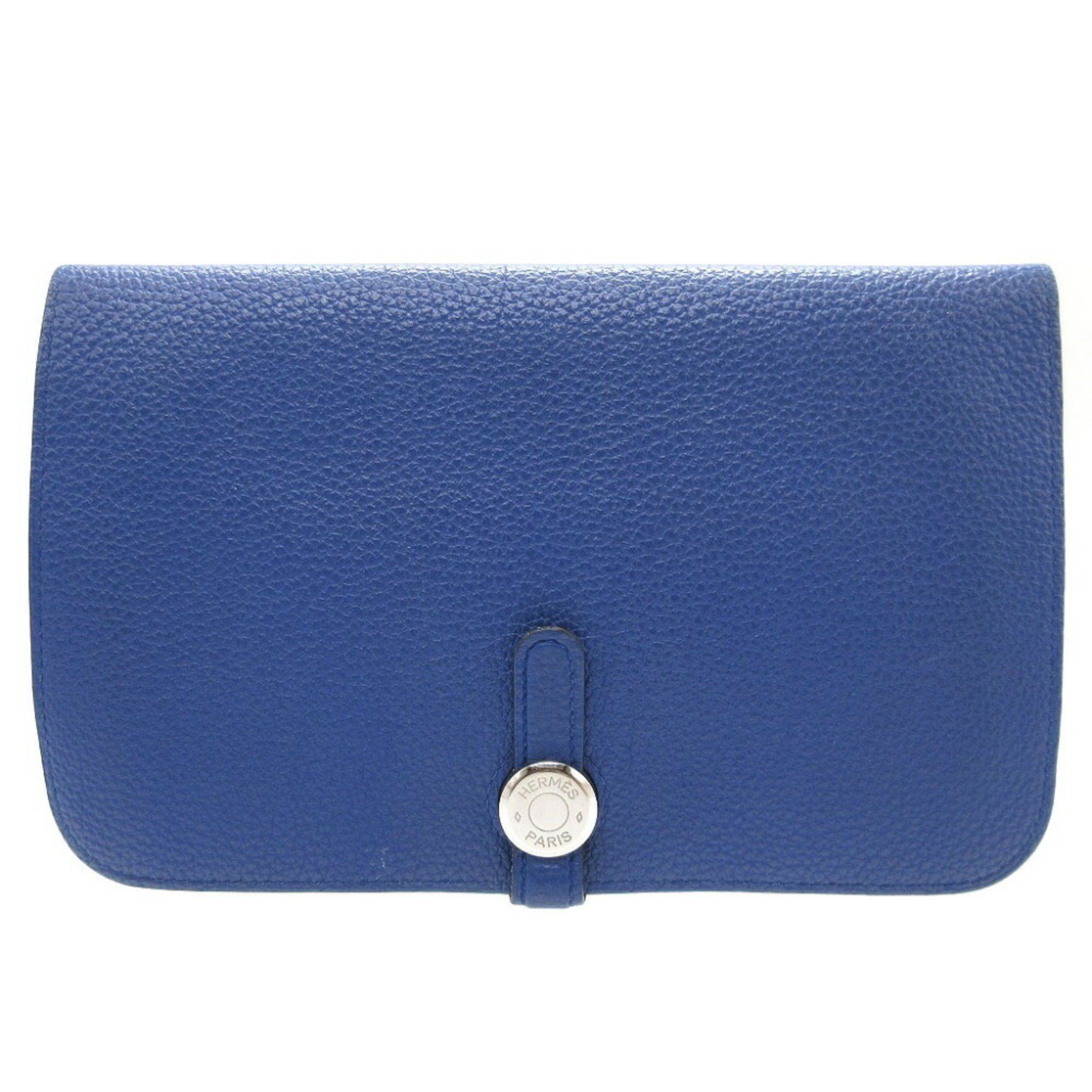 image of Hermes Dogon Gm T Stamp (Made In 2015) Togo Blue Electric Wallet 0107Hermes 6B0107Iii6, Women's