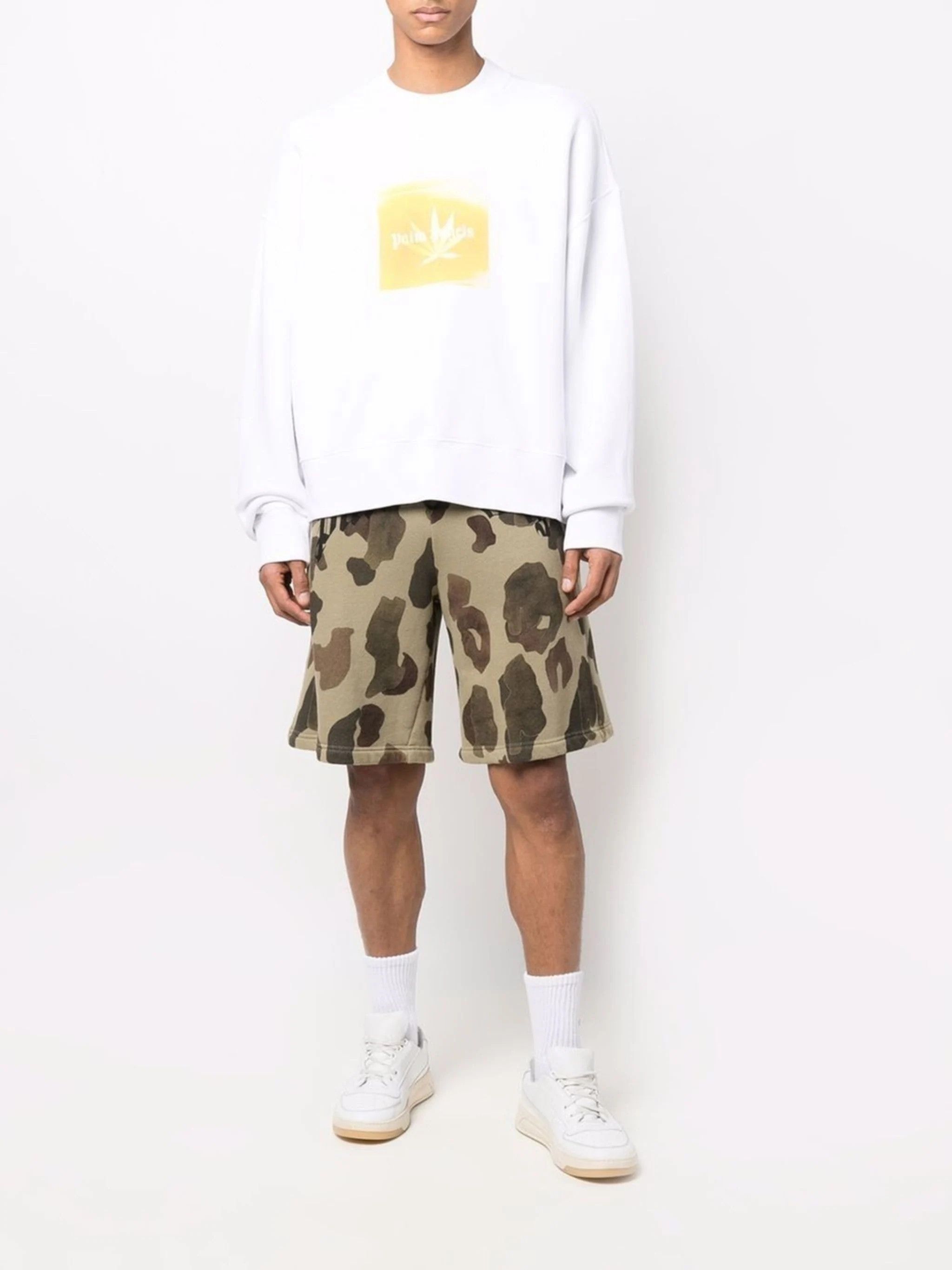 Palm Angels White Leaf Logo Print Oversized Sweatshirt Size US M / EU 48-50 / 2 - 3 Thumbnail