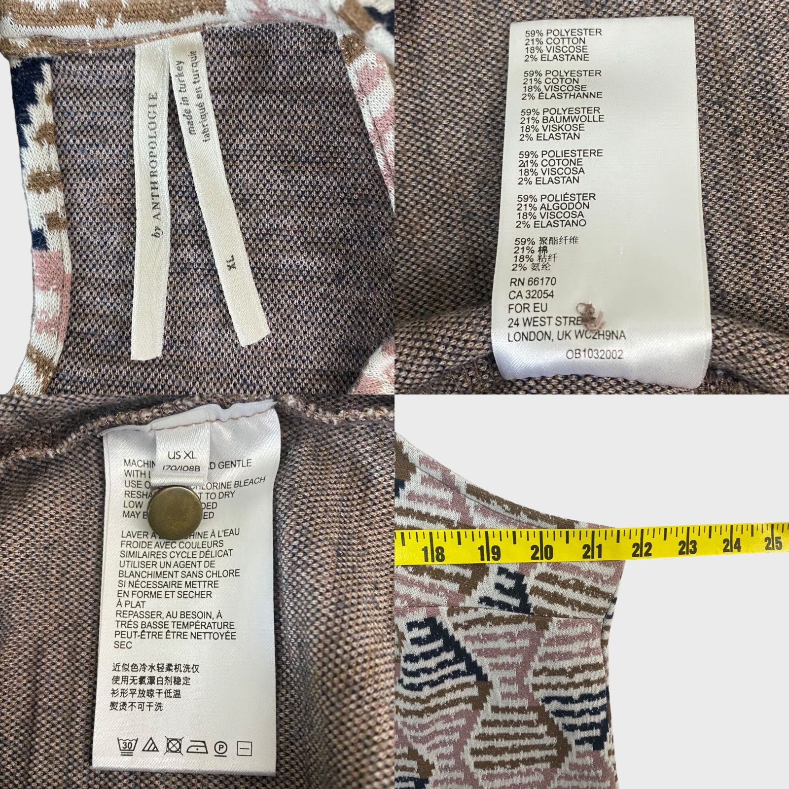 Anthropologie Anthropologie Lindsay Structured Halter Top Womens XL Pink Sleeveless Geometric Bohemian Tank Shirt Geometric Print Modern Fit Size XL / US 12-14 / IT 48-50 - 8 Thumbnail