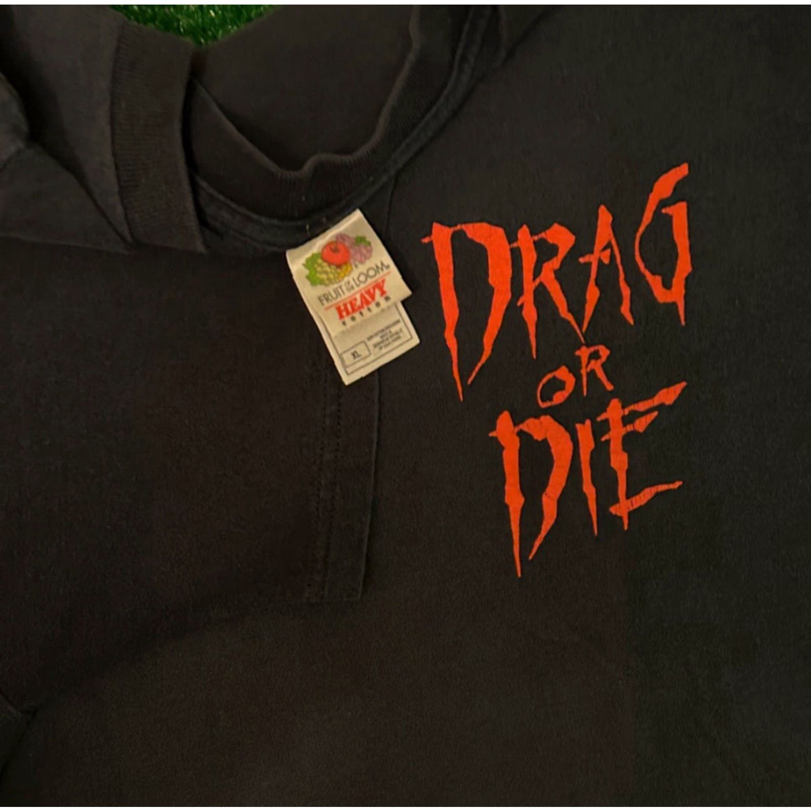 Agora VINTAGE 90s Drag Or Die Skull Drag Racing Pro Drag VTG Shirt Mens XL Black Size US XL / EU 56 / 4 - 3 Thumbnail