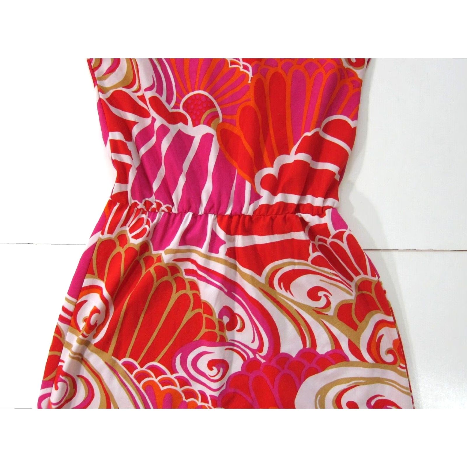 Vintage Natori Pink Orange White Geometric Cap Sleeve Tent A-Line Sheath Tunic Dress S Size S / US 4 / IT 40 - 7 Thumbnail