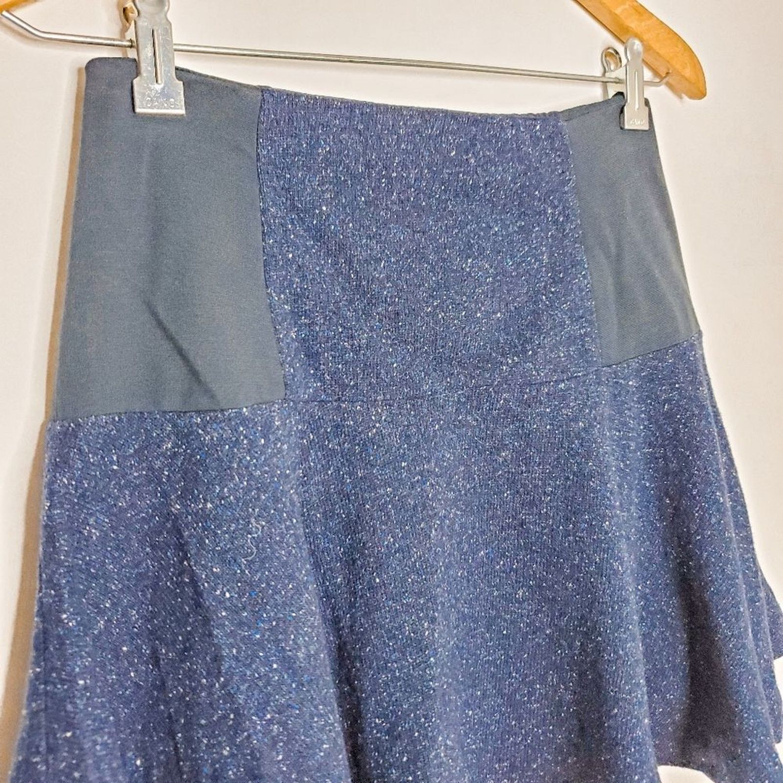 Alice + Olivia Alice + Olivia Navy Blue Shawna Wool Silk Mini Skirt Size 2 Size 26" / US 2 / IT 38 - 3 Thumbnail
