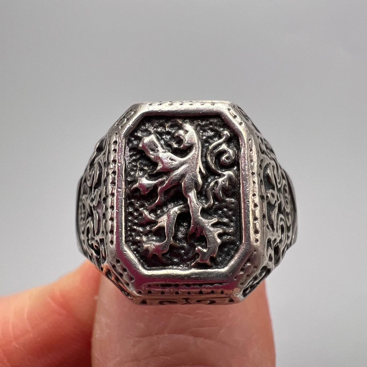 Sterling Silver Vintage 925 Sterling Silver Lion Signet Ring Size 12 Size ONE SIZE - 3 Thumbnail