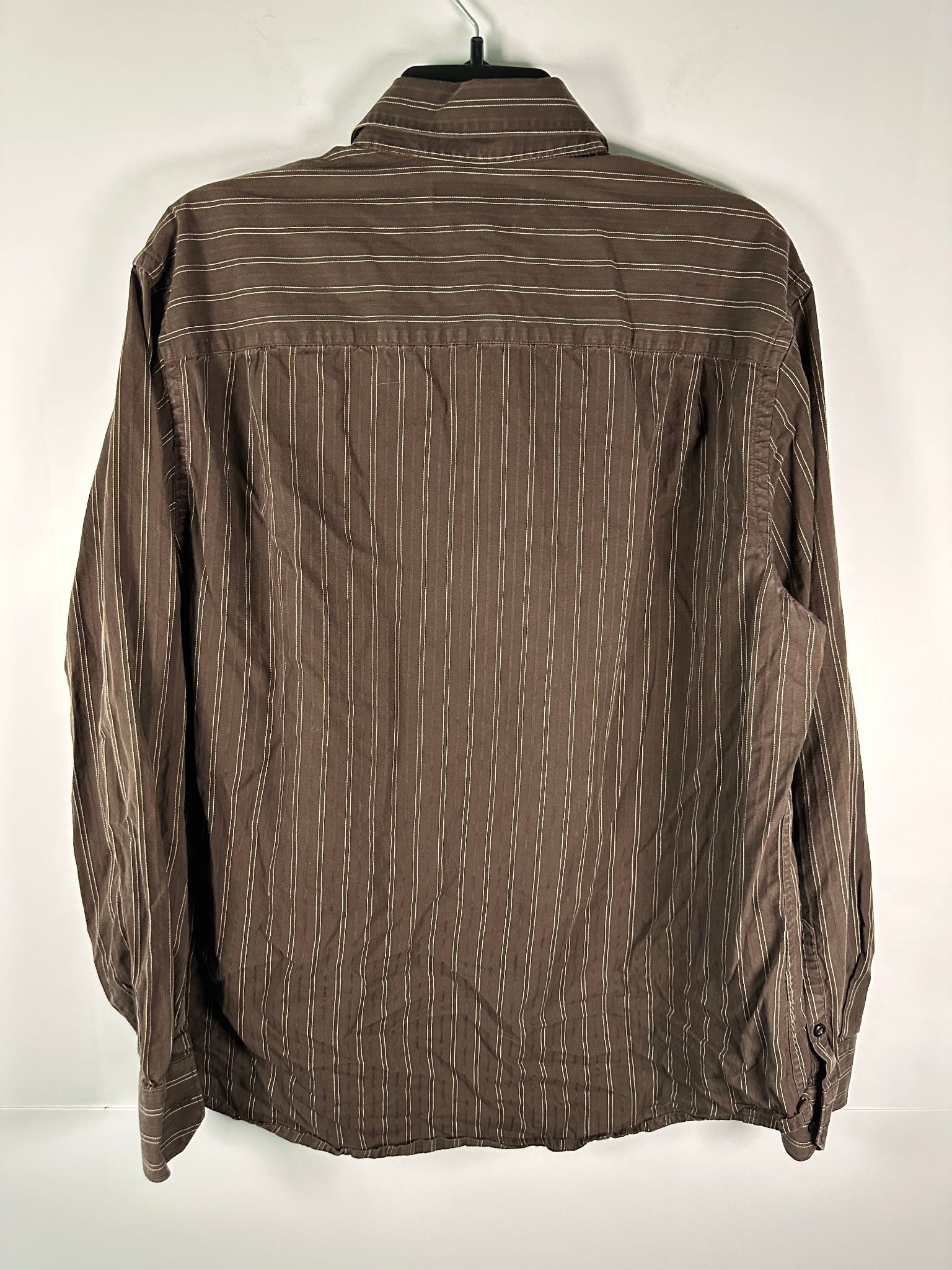 Axist AXIST Shirt Mens L Modern Fit Brown Stripe Long Sleeve Size US L / EU 52-54 / 3 - 8 Thumbnail