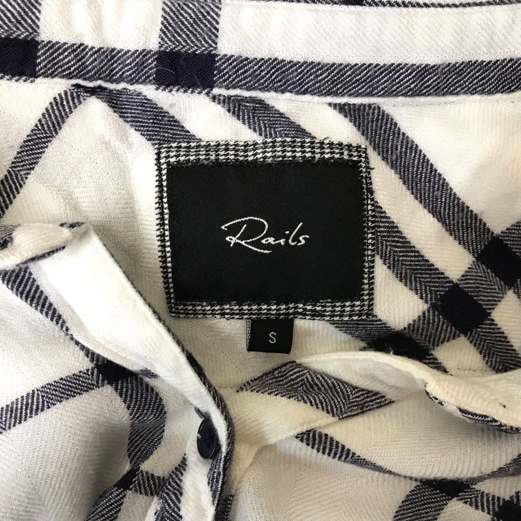 Rails RAILS WOMEN'S S S LONG SLEEVE BUTTON UP SHIRT WHITE & BLUE Size S / US 4 / IT 40 - 7 Thumbnail