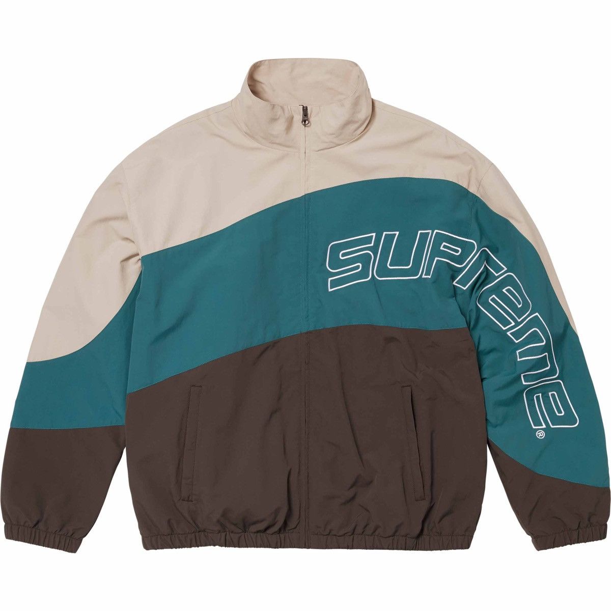 Image of Supreme Curve Track Jacket in Brown, Men's (Size XL)