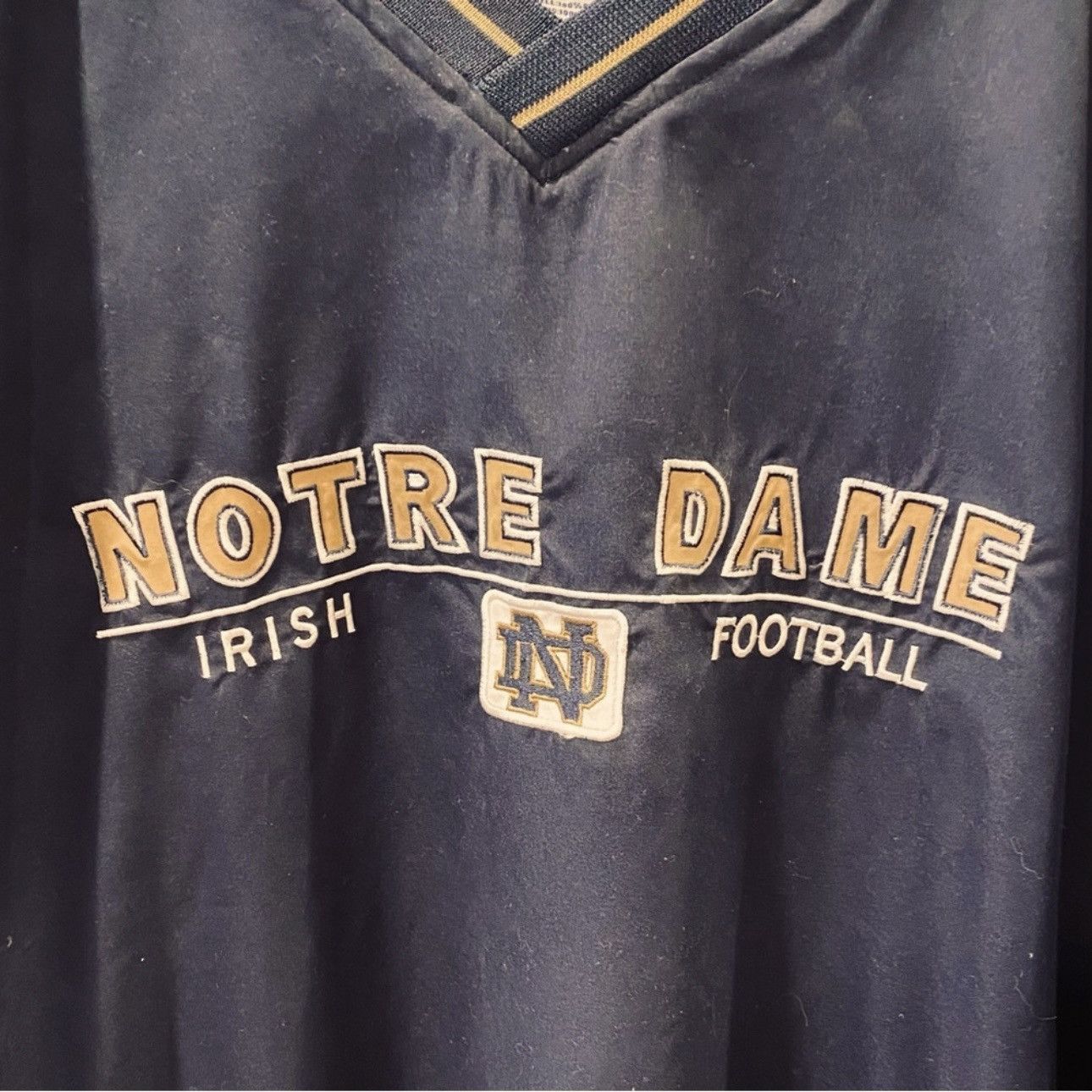 Russell Athletic Vintage Notre Dame Pullover Jacket Irish Blue Gold XL Size US XL / EU 56 / 4 - 2 Thumbnail