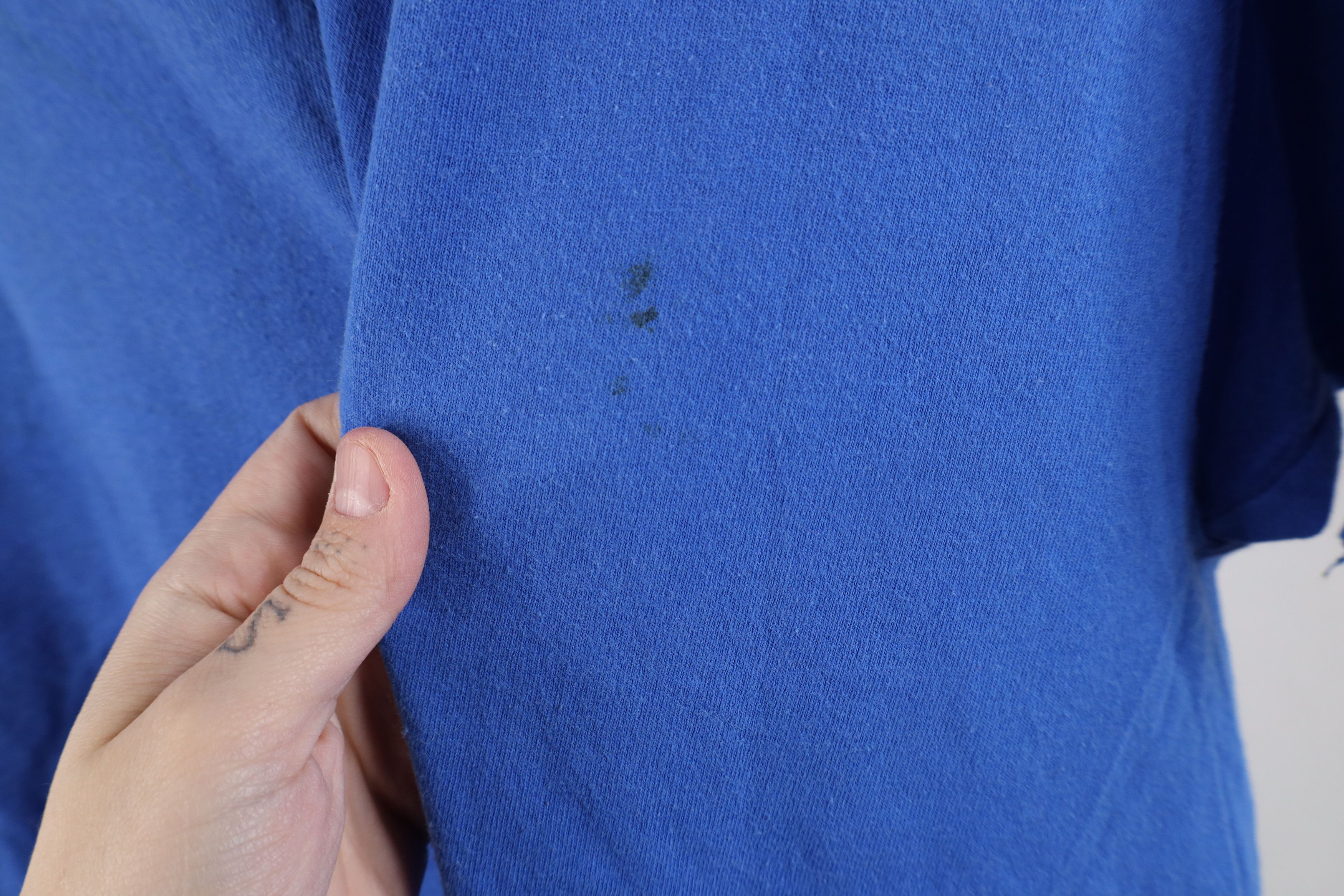 Hanes × Vintage Vintage 90s Hanes Blank Heavy Cotton Pocket T-Shirt Blue USA Size US XL / EU 56 / 4 - 10 Thumbnail
