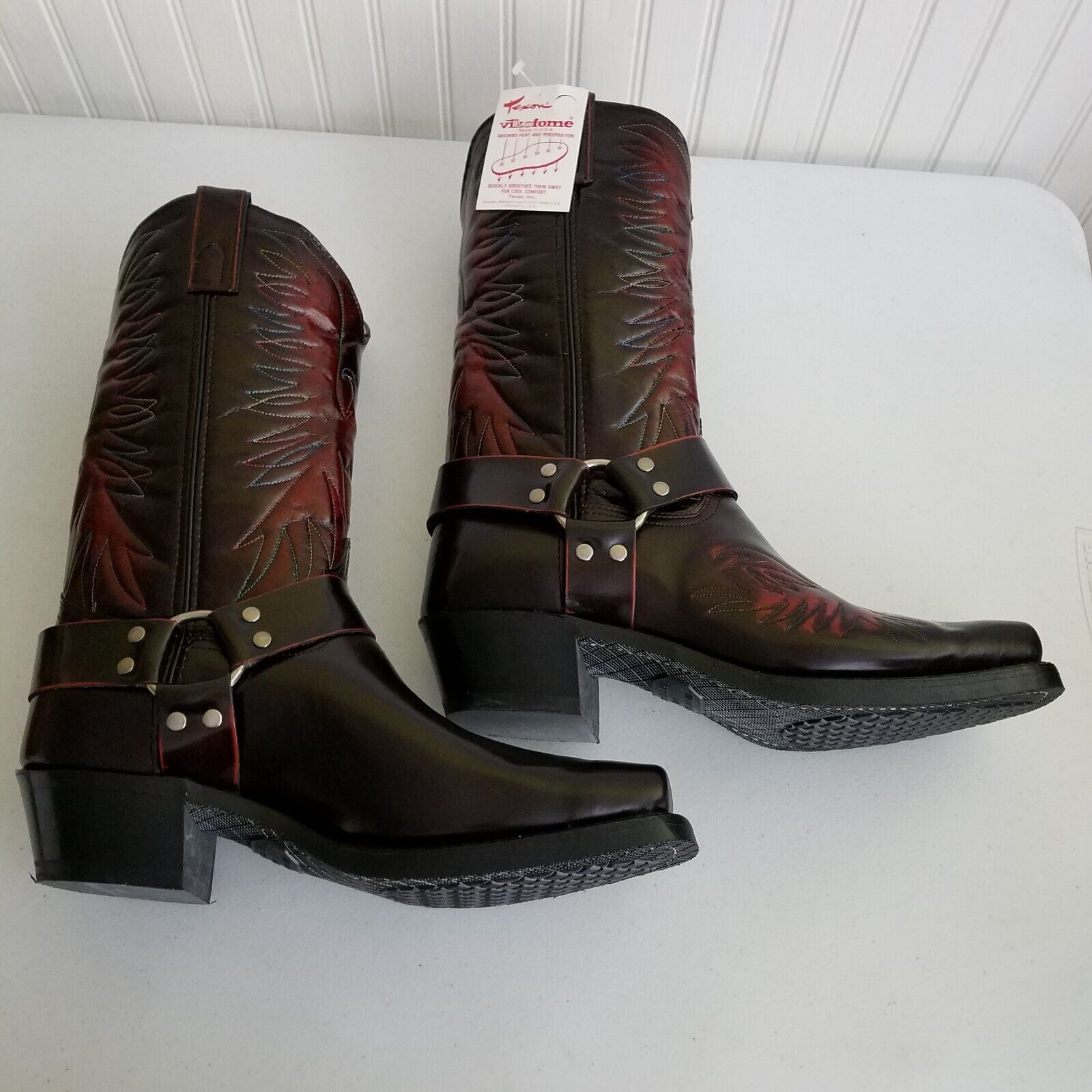 Vintage Sheplers Apple Eagle Embroidered Harness Cowboy Boots 10 EE Size US 10 / EU 43 - 3 Thumbnail
