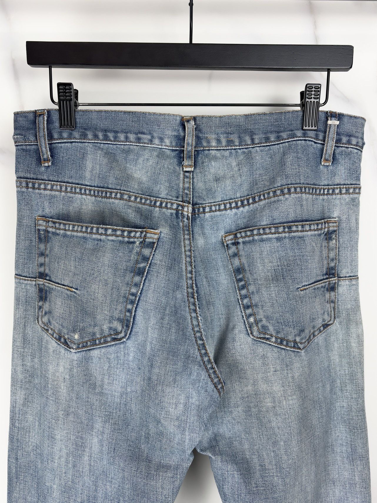 Dior SS08 Dior Homme Distressed Silver Blue Denim Jeans Jake Size US 30 / EU 46 - 4 Thumbnail
