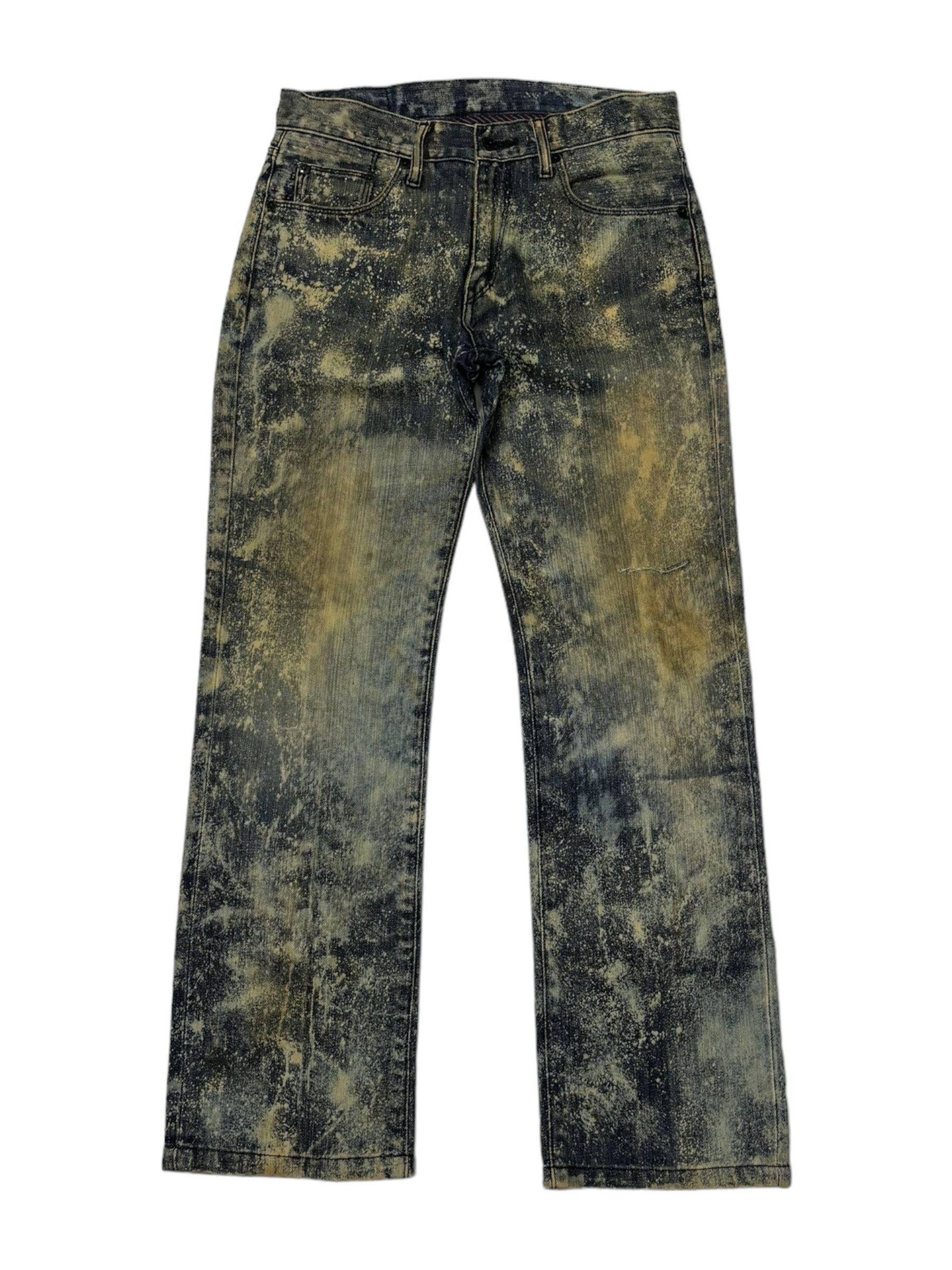 If Six Was Nine RARE🔥ACID WASH SPLASH UNIQLO JAPAN DISTRESSED DENIM JEANS Size US 30 / EU 46 - 1 Thumbnail