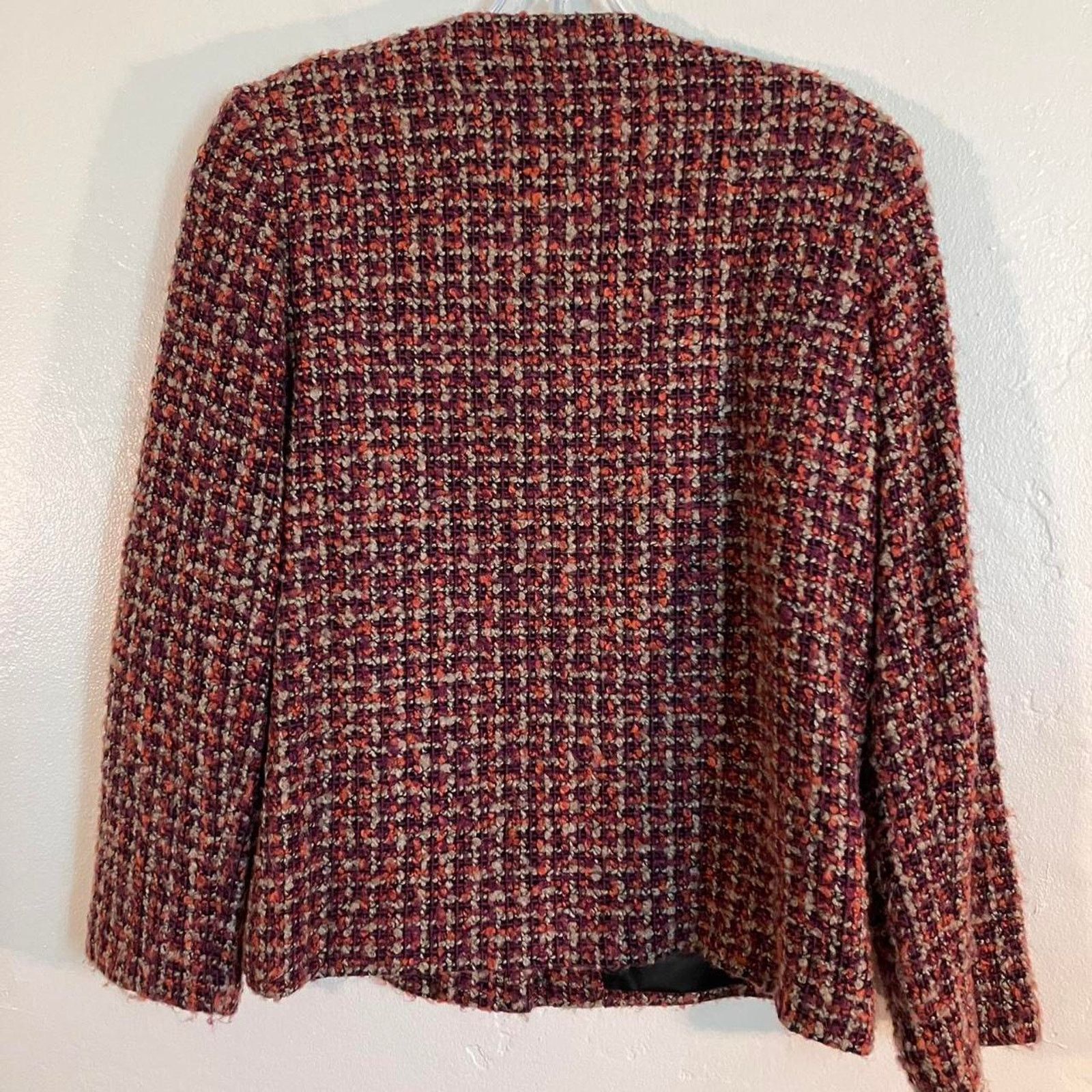 Vintage Alfred Dunner Petite Knitted Tweed Blazer Jacket Size M / US 6-8 / IT 42-44 - 4 Thumbnail
