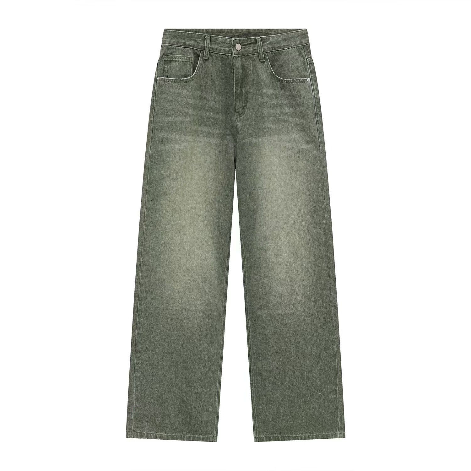Japanese Brand Vintage Straight Leg Loose Washed Green Jeans Size US 32 / EU 48 - 2 Thumbnail