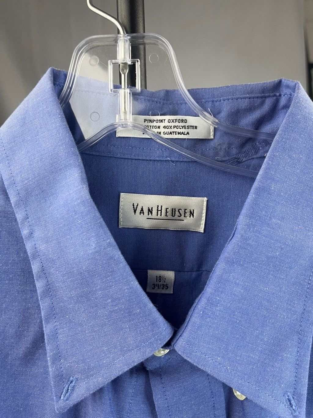 Van Heusen Van Heusen Blue Pinpoint Oxford Dress Shirt 18.5 34/35 Size US S / EU 44-46 / 1 - 5 Thumbnail