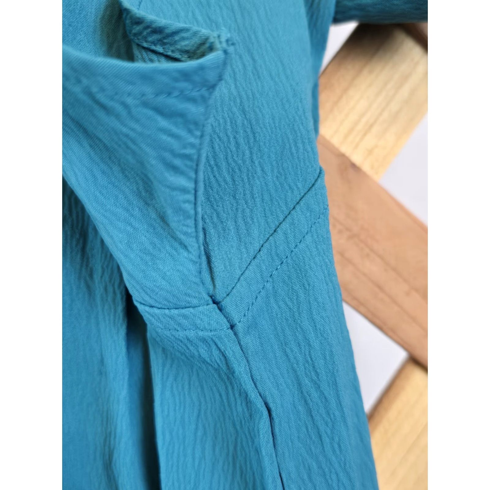 Vintage Womens Casual Short Sleeve Ruffle Mini Dress - Blue - Size M - New Size 32" / US 10 / IT 46 - 7 Thumbnail