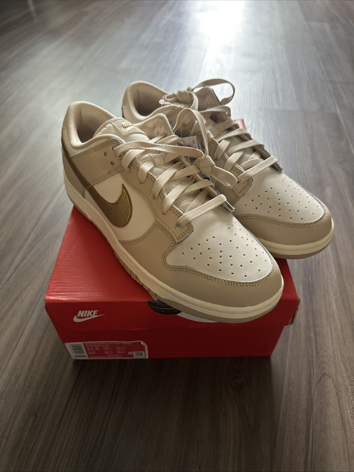 Nike Nike Dunk Low Phantom Metallic Gold W Size 11.5 / M 10 Size US 11.5 / IT 41.5 - 1 Thumbnail
