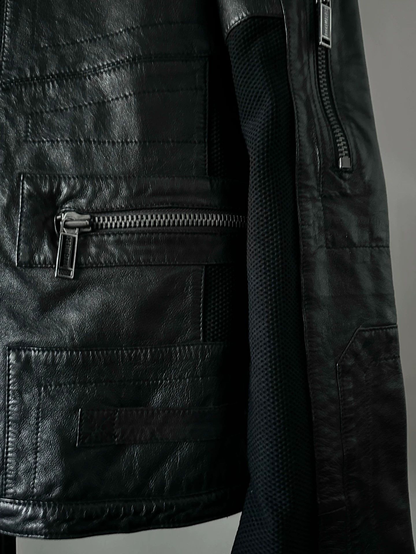 Dirk Bikkembergs Dirk Bikkembergs irregular-panel leather jacket Size US L / EU 52-54 / 3 - 4 Thumbnail