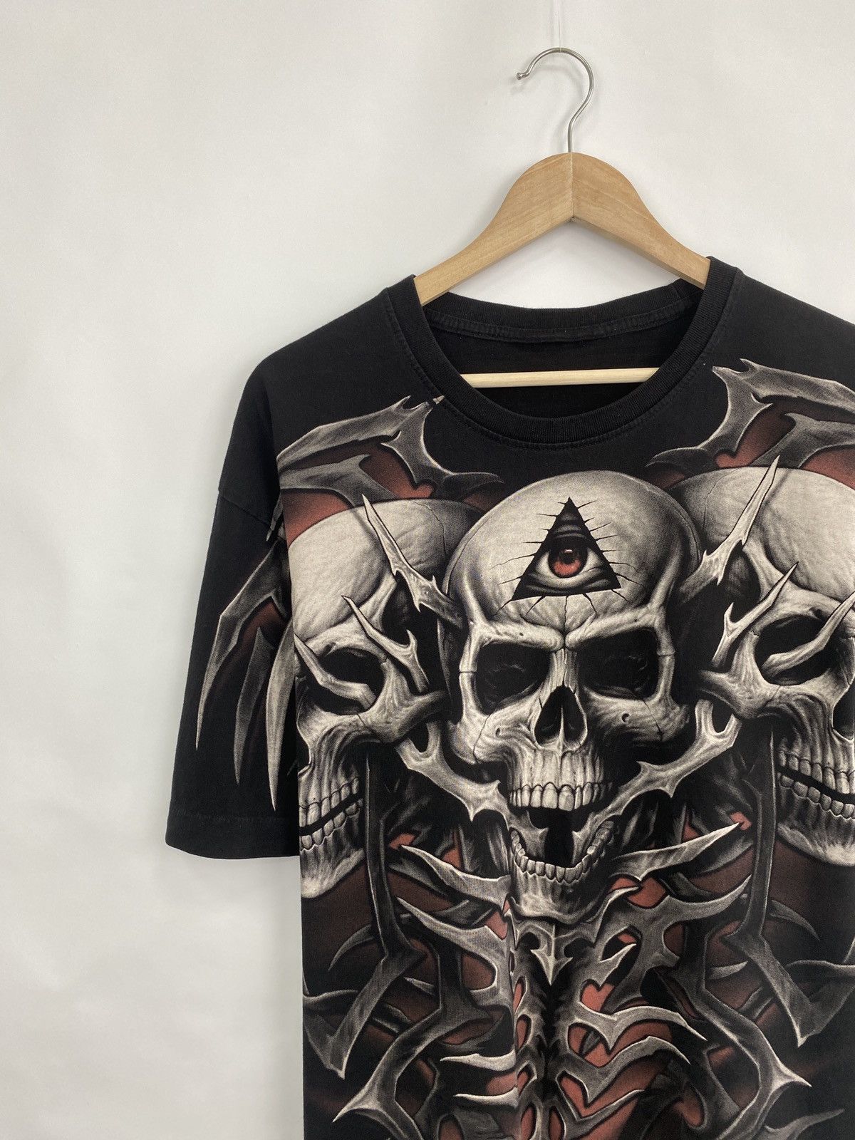 Japanese Brand 💀 Vintage 90s Skull Death All Over Print Y2K Retro Rare Size US XL / EU 56 / 4 - 2 Thumbnail